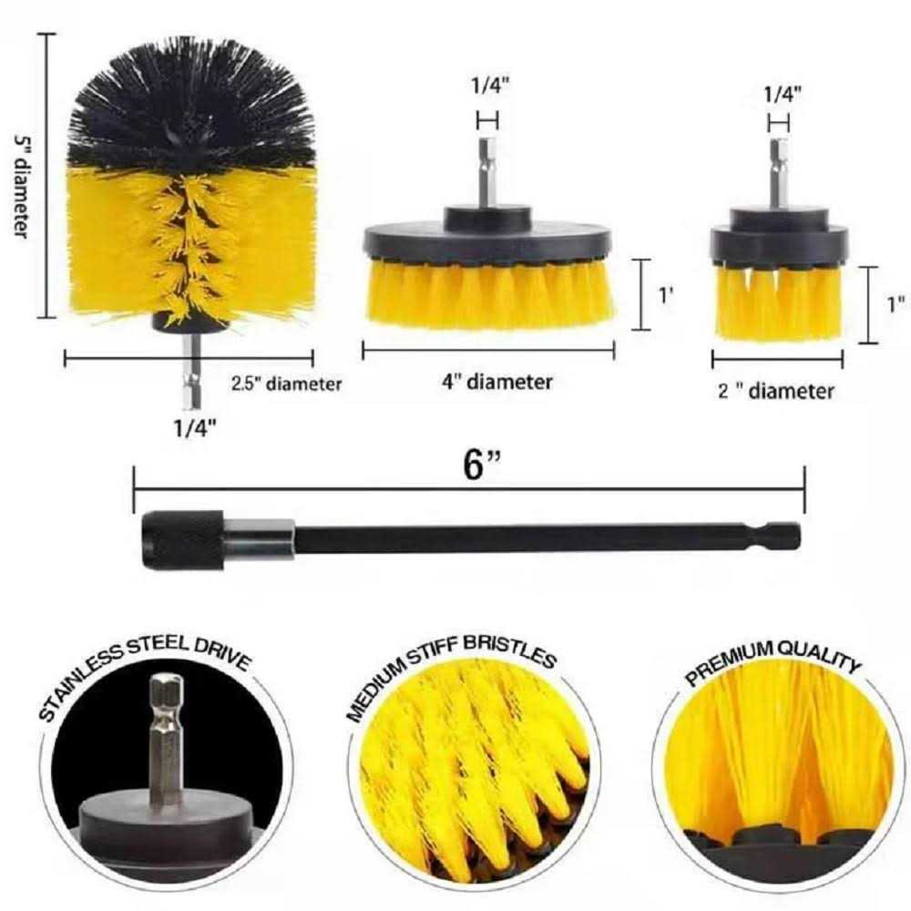 Drill brush Power Scrubber Bathroom Cleaning Kit, with Pad Sponge and Extend Attachment - Image 5
