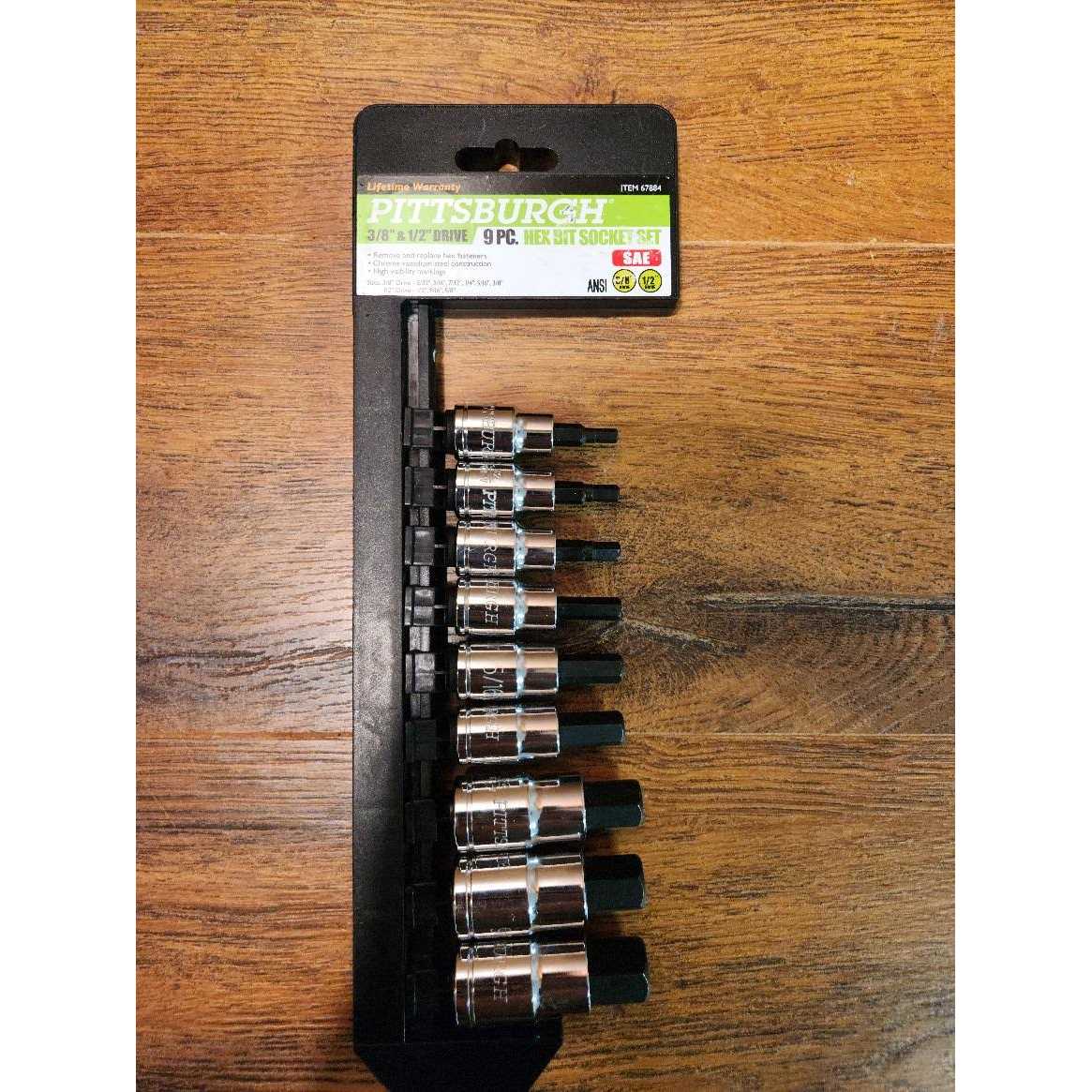 Pittsburgh 3/8 in. 1/2 in. Drive SAE Hex Socket Set - Image 3