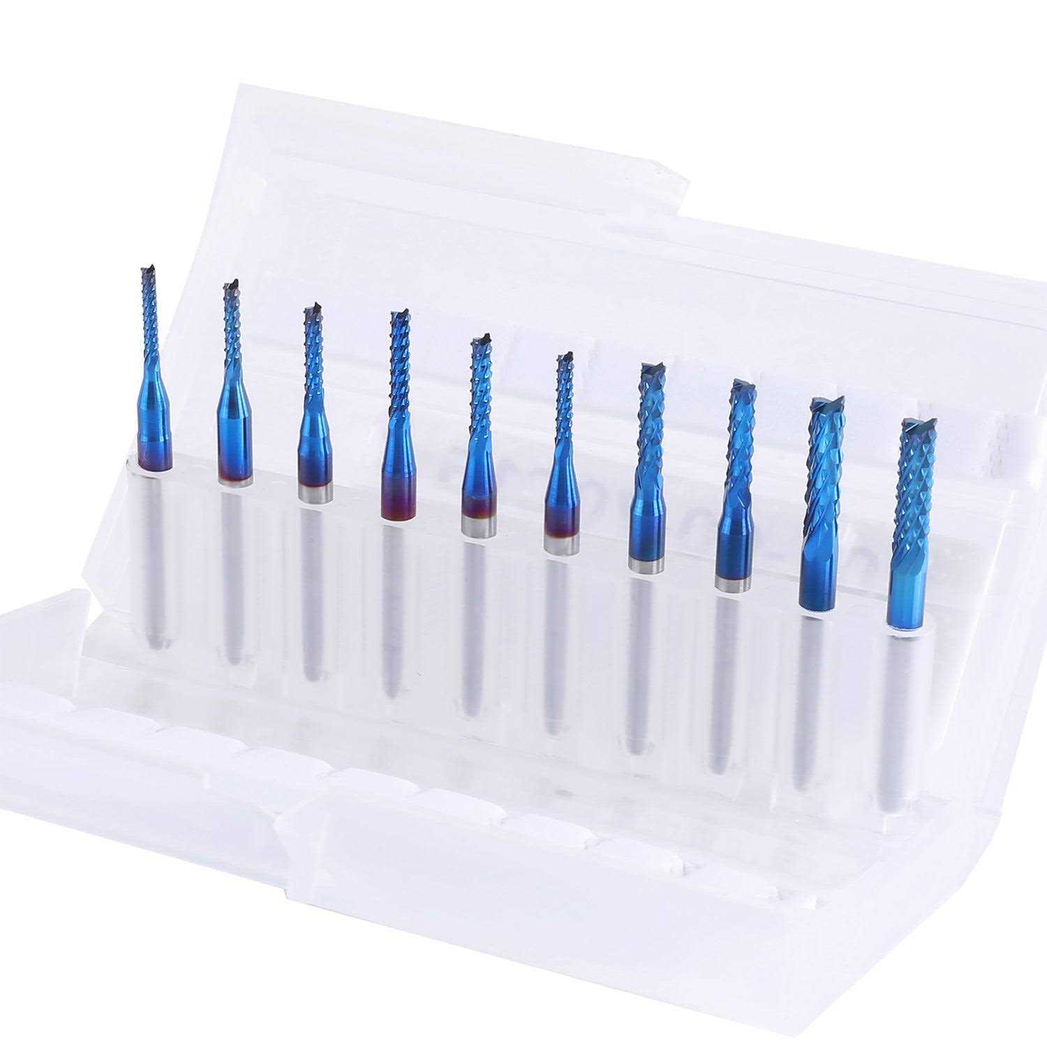 SainSmart Genmitsu 10Pcs Nano Blue Coat End Mill CNC Router Bits - Image 4