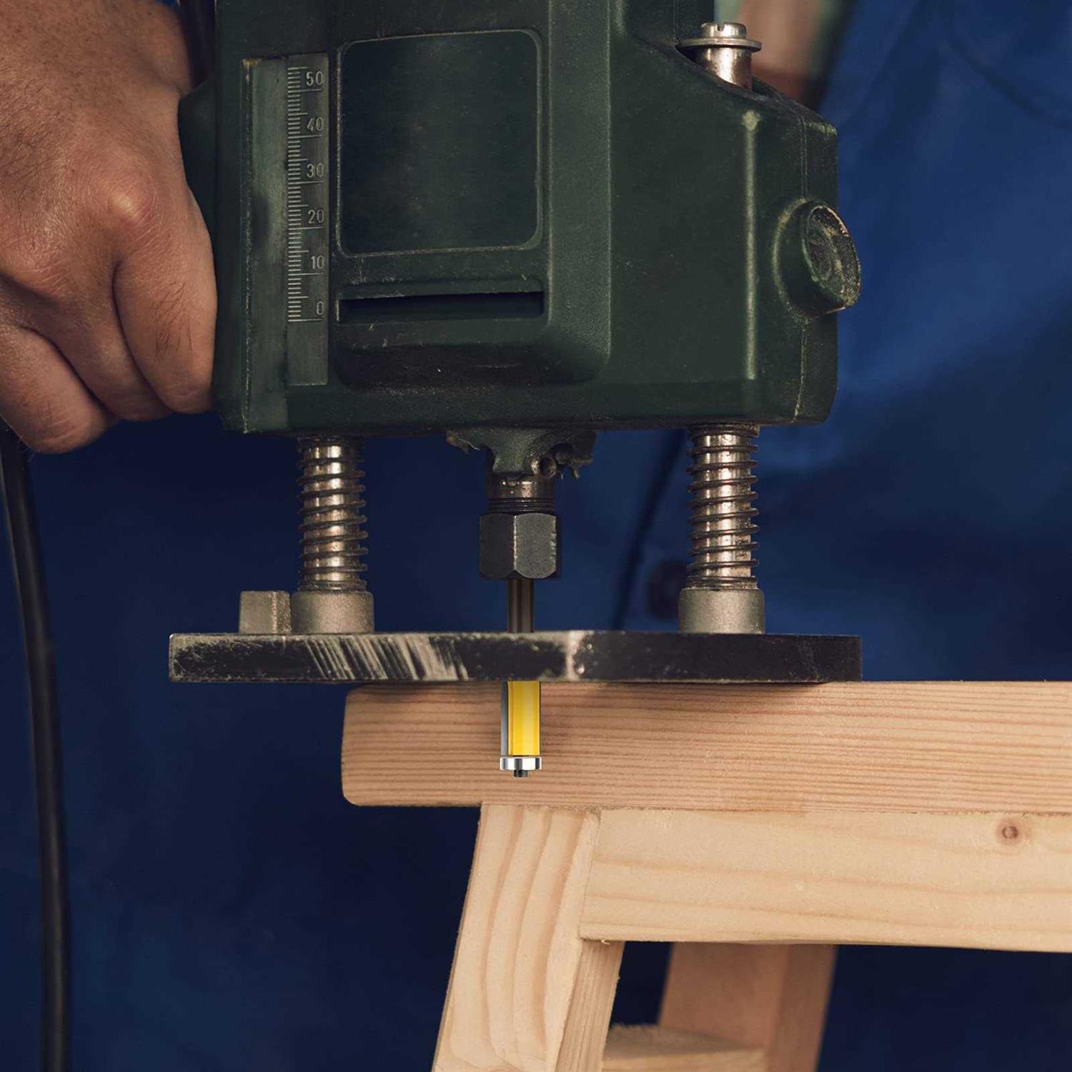 MEIGGTOOL Flush Trim Top and Bottom Bearing Router Bit 1/2-Inch Shank - Image 5