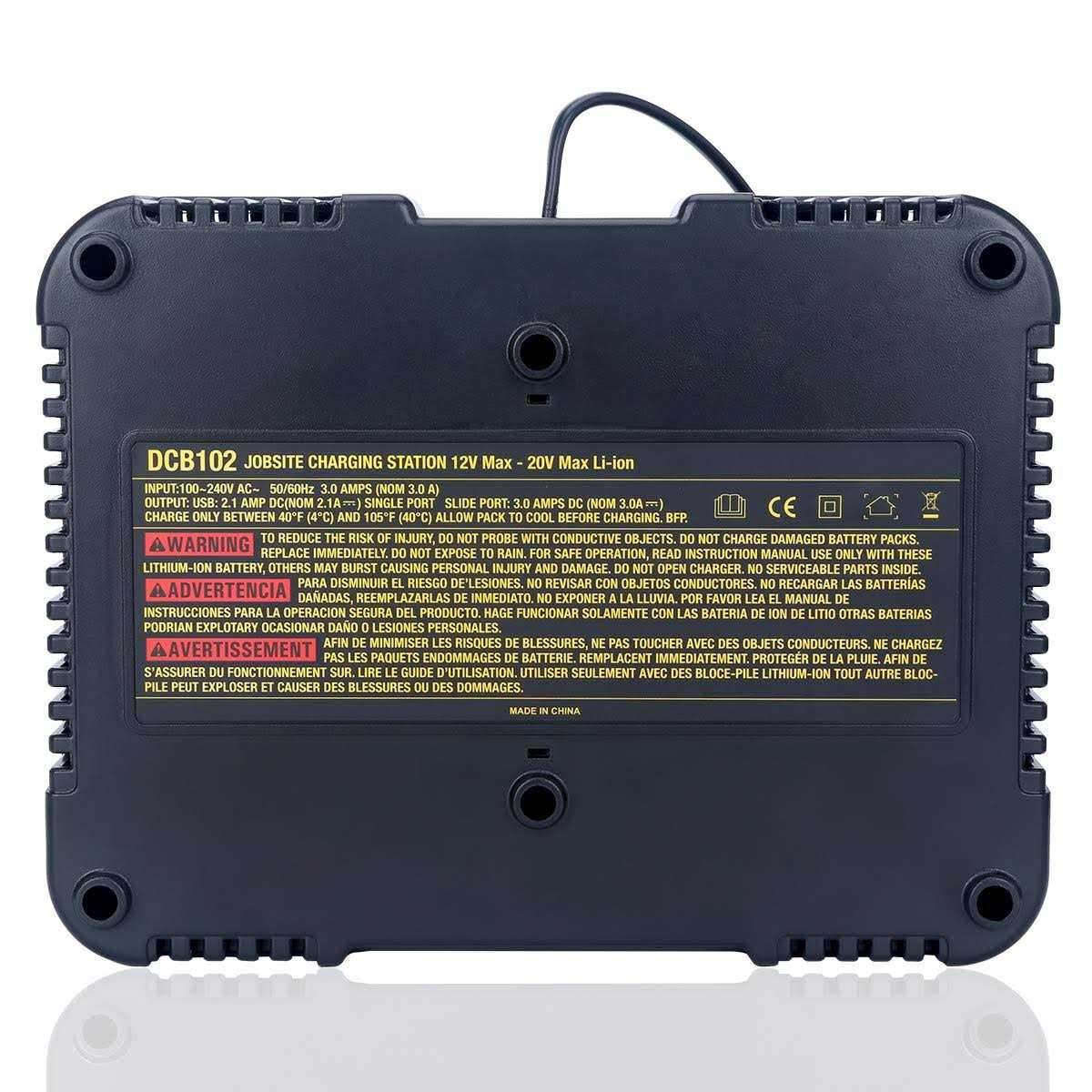 Qbmel DCB102BP Replacement Dual Battery Charger for DE-Walt 12-Volt MAX/20-Volt MAX Jobsite Charging Station DCB105 DCB112 DCB120 Lithium Battery - Image 3