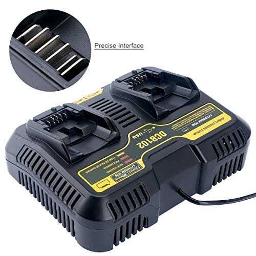Qbmel DCB102BP Replacement Dual Battery Charger for DE-Walt 12-Volt MAX/20-Volt MAX Jobsite Charging Station DCB105 DCB112 DCB120 Lithium Battery - Image 4