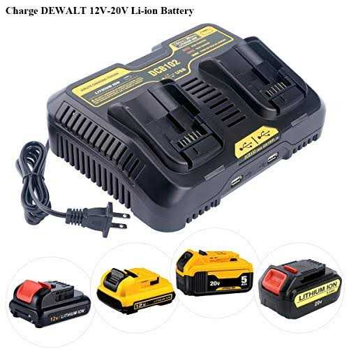 Qbmel DCB102BP Replacement Dual Battery Charger for DE-Walt 12-Volt MAX/20-Volt MAX Jobsite Charging Station DCB105 DCB112 DCB120 Lithium Battery - Image 5