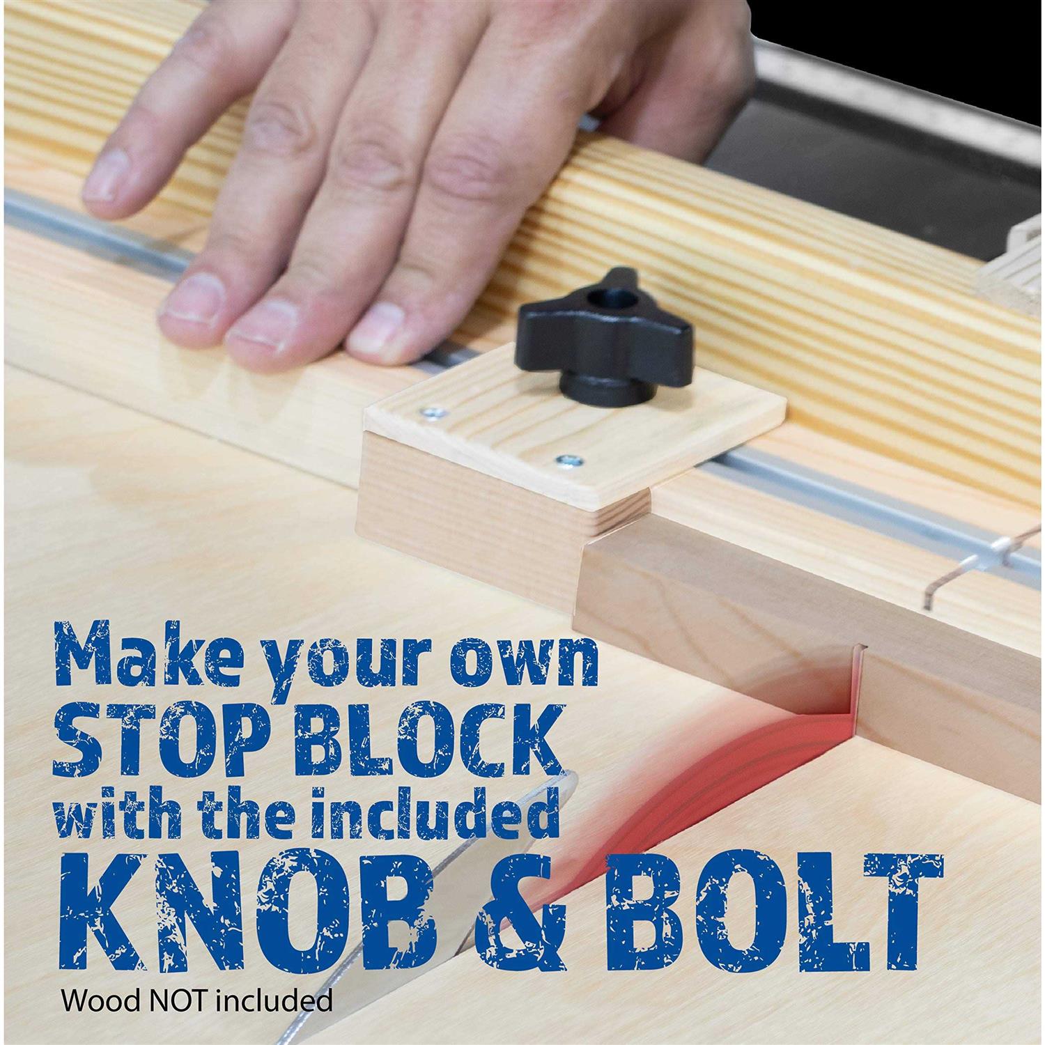 Fulton DIY Table Saw Crosscut Sled Kit with 2 UHMW Bars 2 Aluminum Tracks 1 Knob and 1 Bolt along with Full Color HOW TO BUILD YOUR OWN Crosscut Sled - Image 3