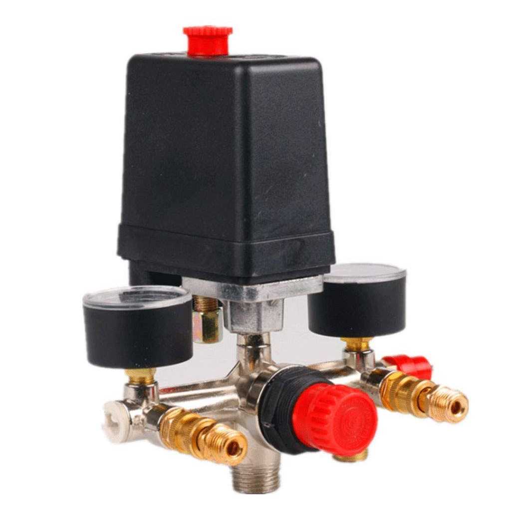 Lheng 90-120 PSI Single Hole Pressure Switch Bracket Pressure Gauge Safety Bama Valve Control Valve Regulator