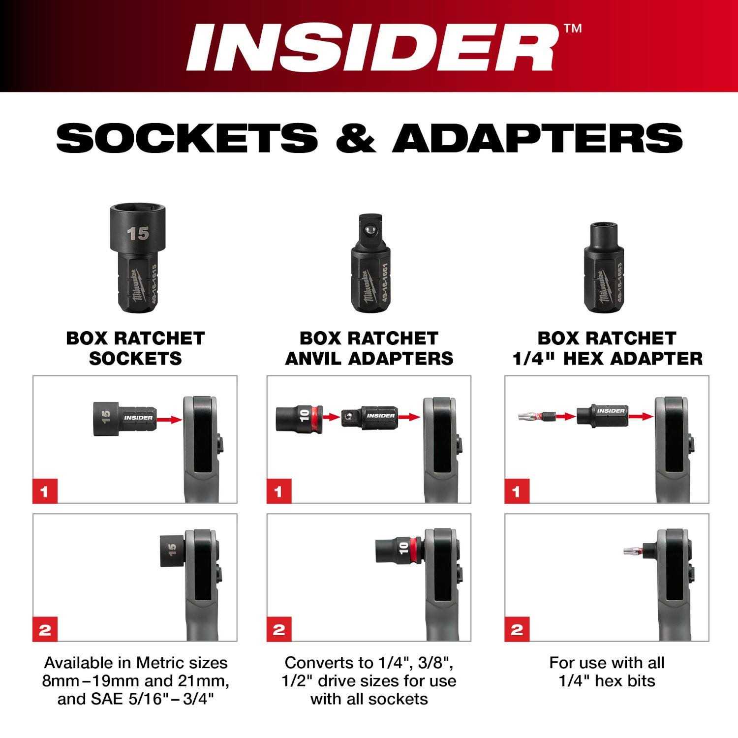 Milwaukee 49-16-1662 1/2 INSIDER Box Ratchet Anvil Adapter - Image 5