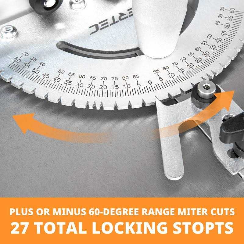 Powertec 71142 Universal Table Saw Miter Gauge Assembly/Miter Gauge with 27 Angle Stops - Image 3