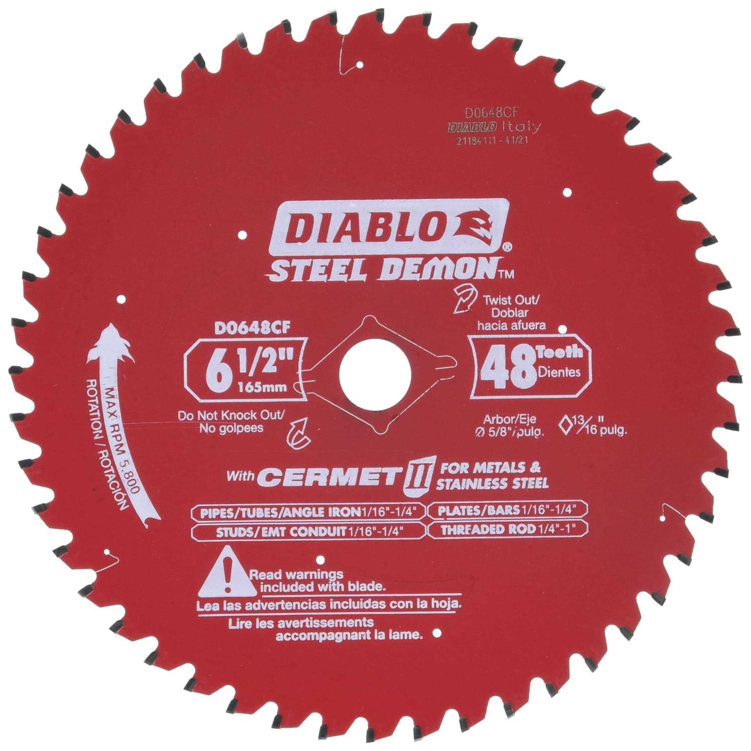 Diablo 6-1/2 in. x 48 Tooth Steel Demon Saw Blade D0648CFX - Image 4