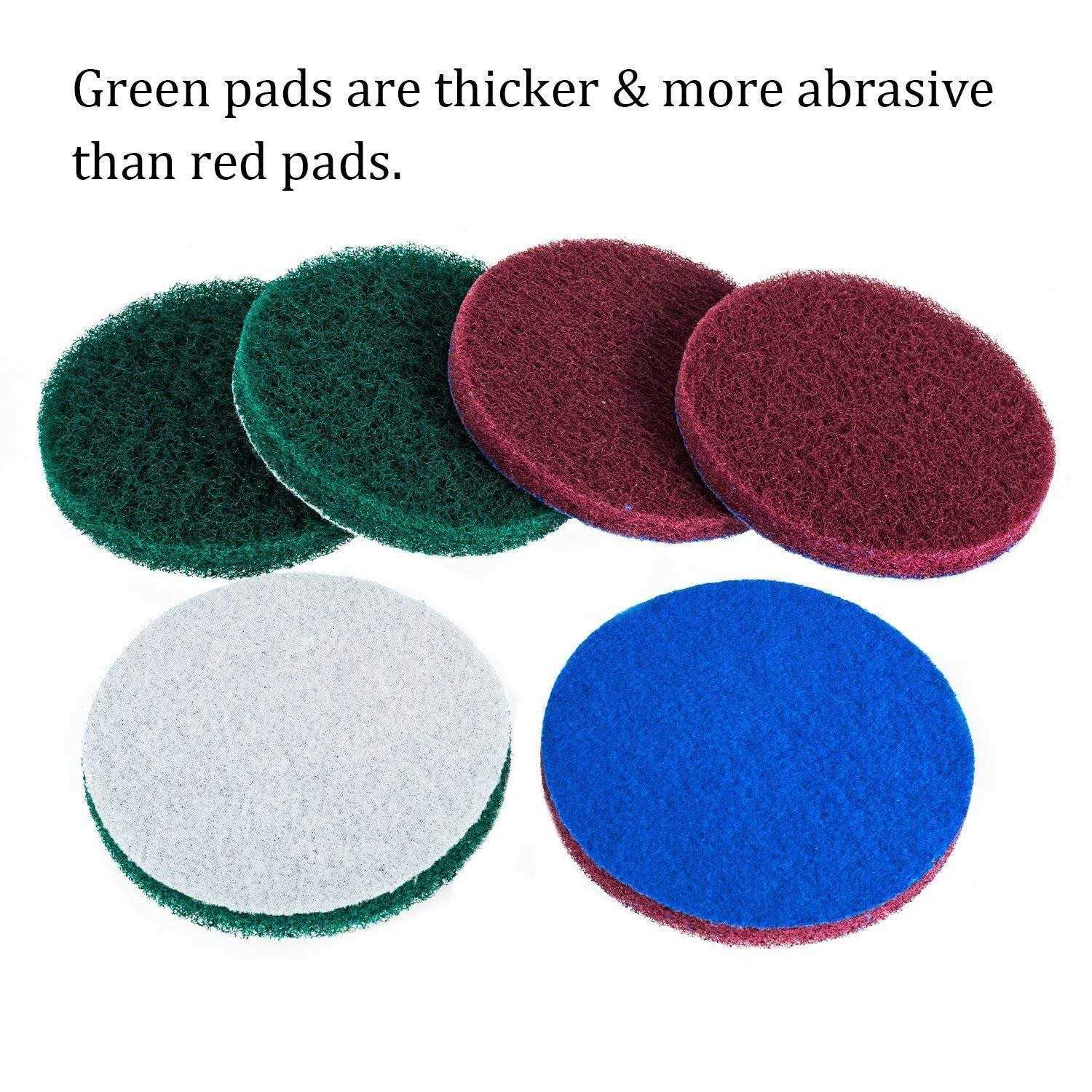 20 Pieces Scrub Pads Drill Power Brush Tile Scrubber Scouring Pads Cleaning Kit Including 2 Kinds of Abrasive Buffing Pads Replacement for Home - Image 3