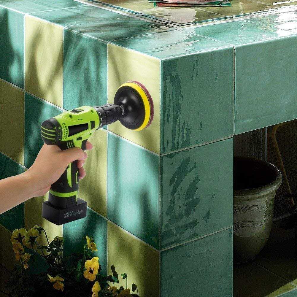20 Pieces Scrub Pads Drill Power Brush Tile Scrubber Scouring Pads Cleaning Kit Including 2 Kinds of Abrasive Buffing Pads Replacement for Home - Image 4