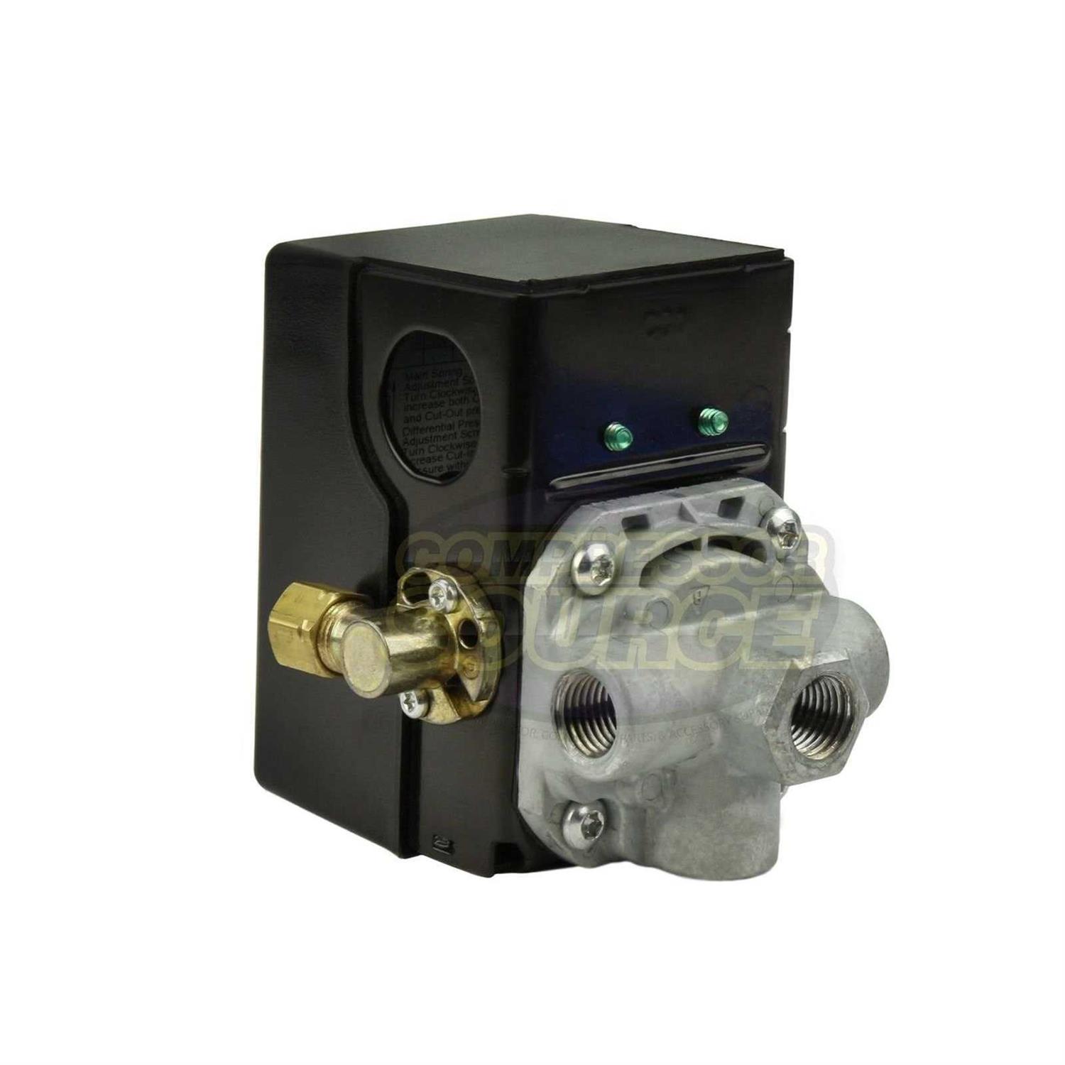 Pressure switch for air compressor made by Furnas / Hubbell 69JF9LY2C 140-175 Four port w/ unloader & on/off lever - Image 5