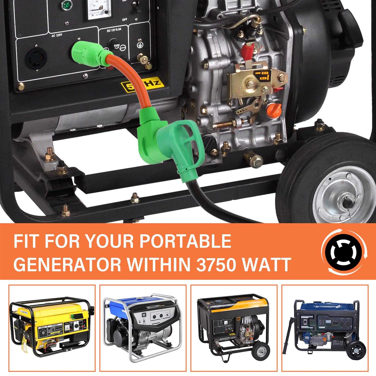 Flameweld Welder Adapter Cord NEMA L14-30P Twist Locking to 6-50R 4 Prong Generator to 3 Prong Welder Power Adapter Cord - Image 3