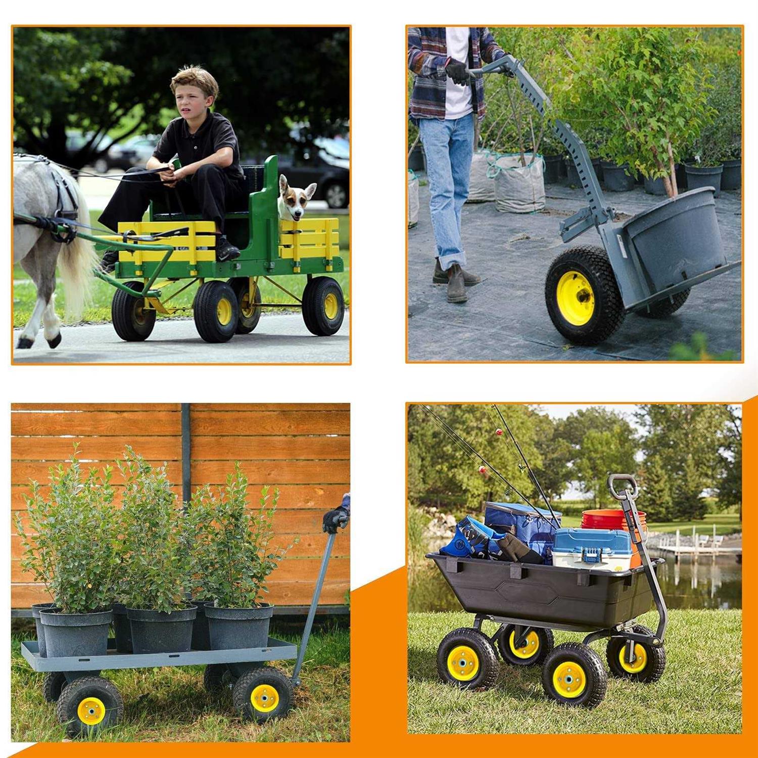 Ponsytocn 4.10/3.50-4 tire and Wheel Flat Free,10 Solid tire Wheel with 5/8 Bearings,2.1 Offset Hub,for Garden Carts,Dolly,Trolley,Dump Cart,Hand - Image 5