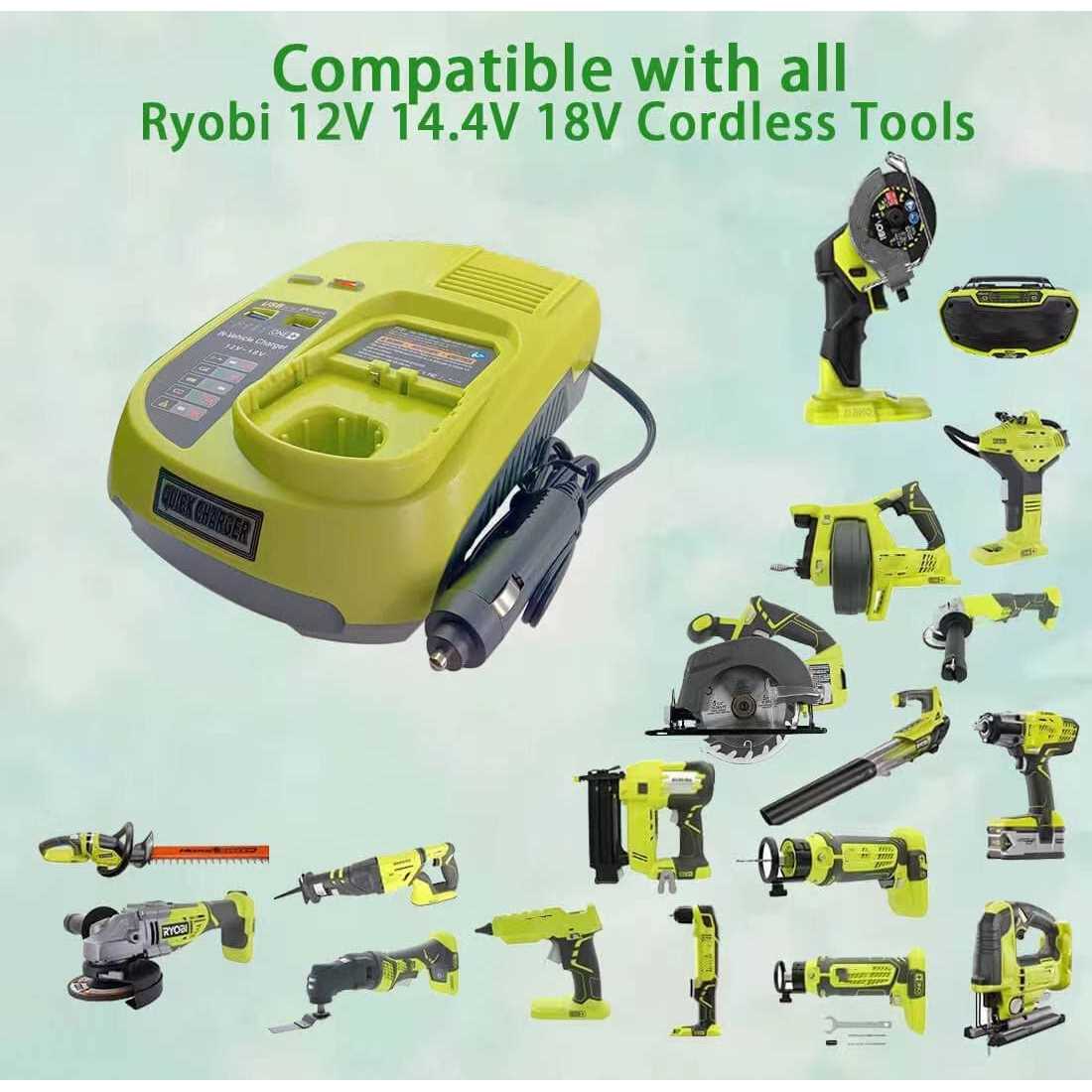 Replace of Ryobi P131 Car batterycharger,Vehicle Charger for Ryobi 12V 14.4V 18V Battery P102 - Image 3