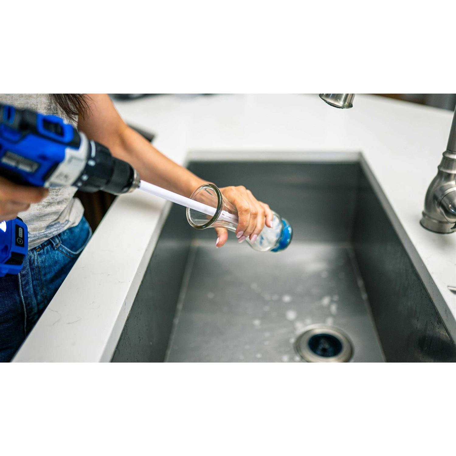 RotoScrub 2 Drill Brush Kit Extended Reach Wheel Brush with Heavy Duty Bristles + Super Extended Long Wheel Brush with Soft Bristles - Image 3