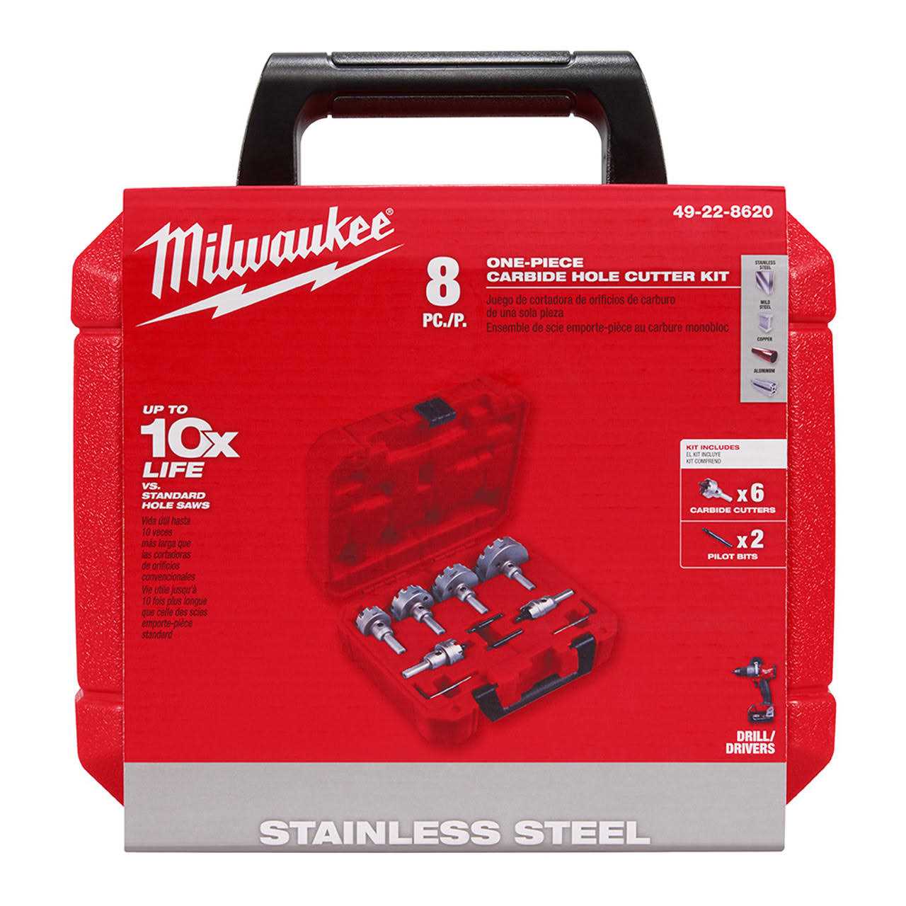 Milwaukee 49-22-8620 One-Piece Carbide Hole Cutter Set - Image 5