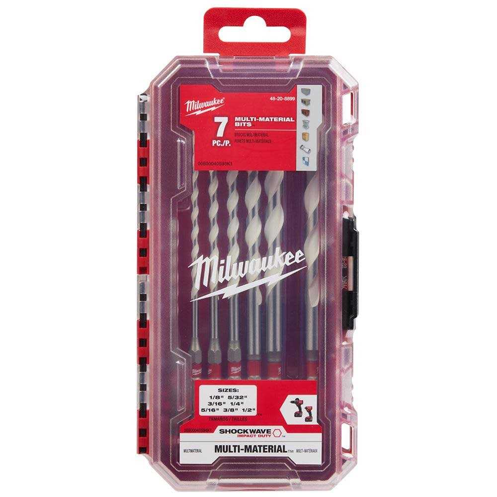 Milwaukee 48-20-8899 7pc SHOCKWAVE Impact Duty Carbide Multi-Material Drill Bit Kit - Image 4