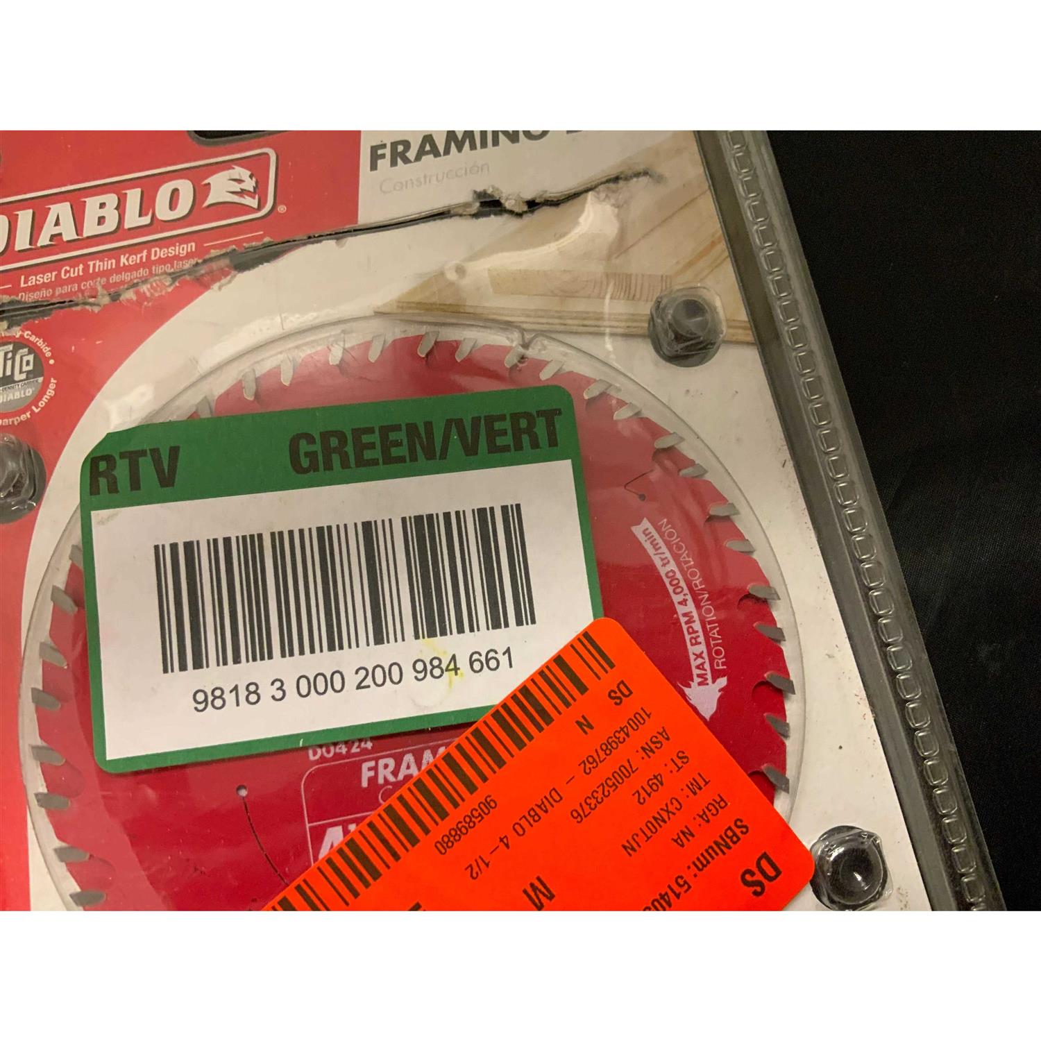 Diablo 4-1/2 in. x 24 Tooth Framing Trim Saw Blade D0424X - Image 3