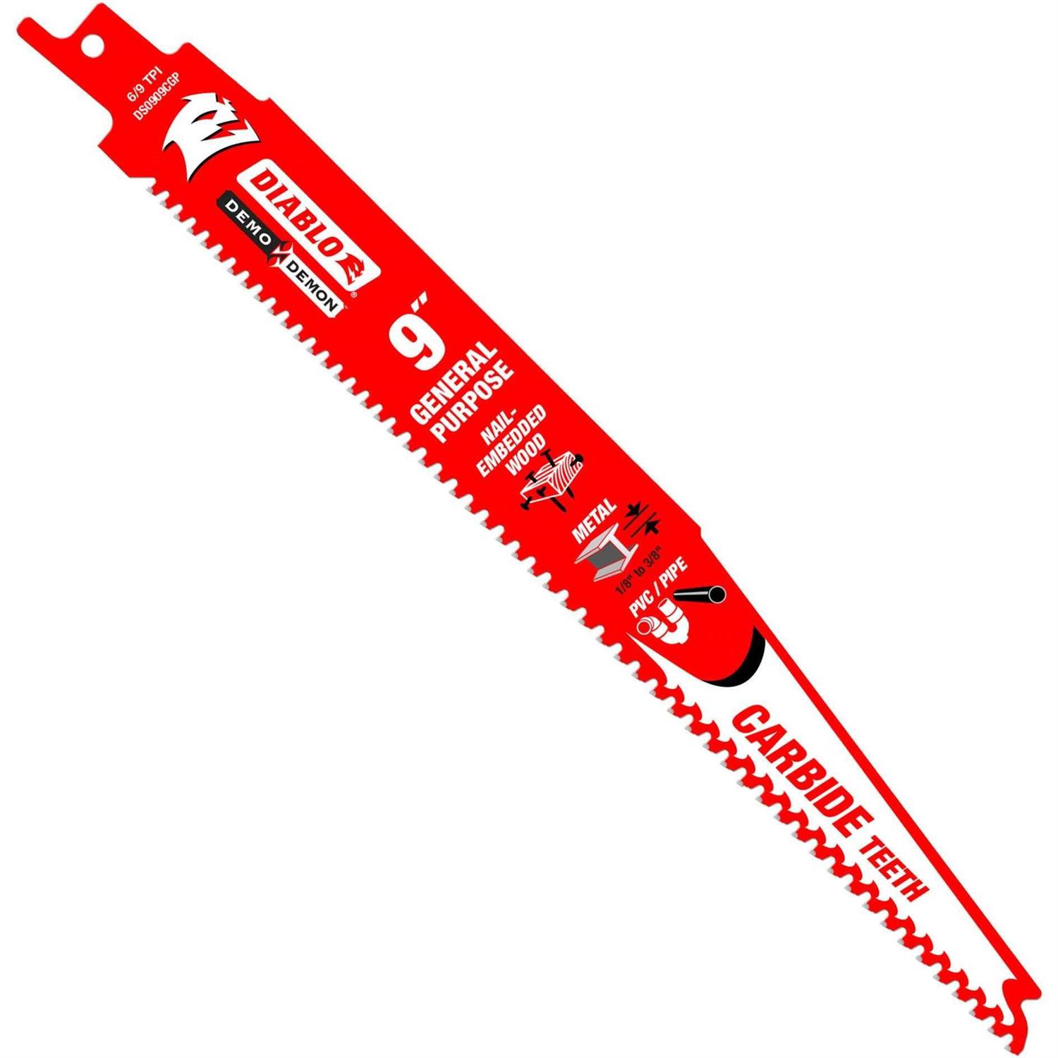 Diablo DS0909CGP3 Demo Demon Carbide General Purpose Recip Saw Blade - Image 4