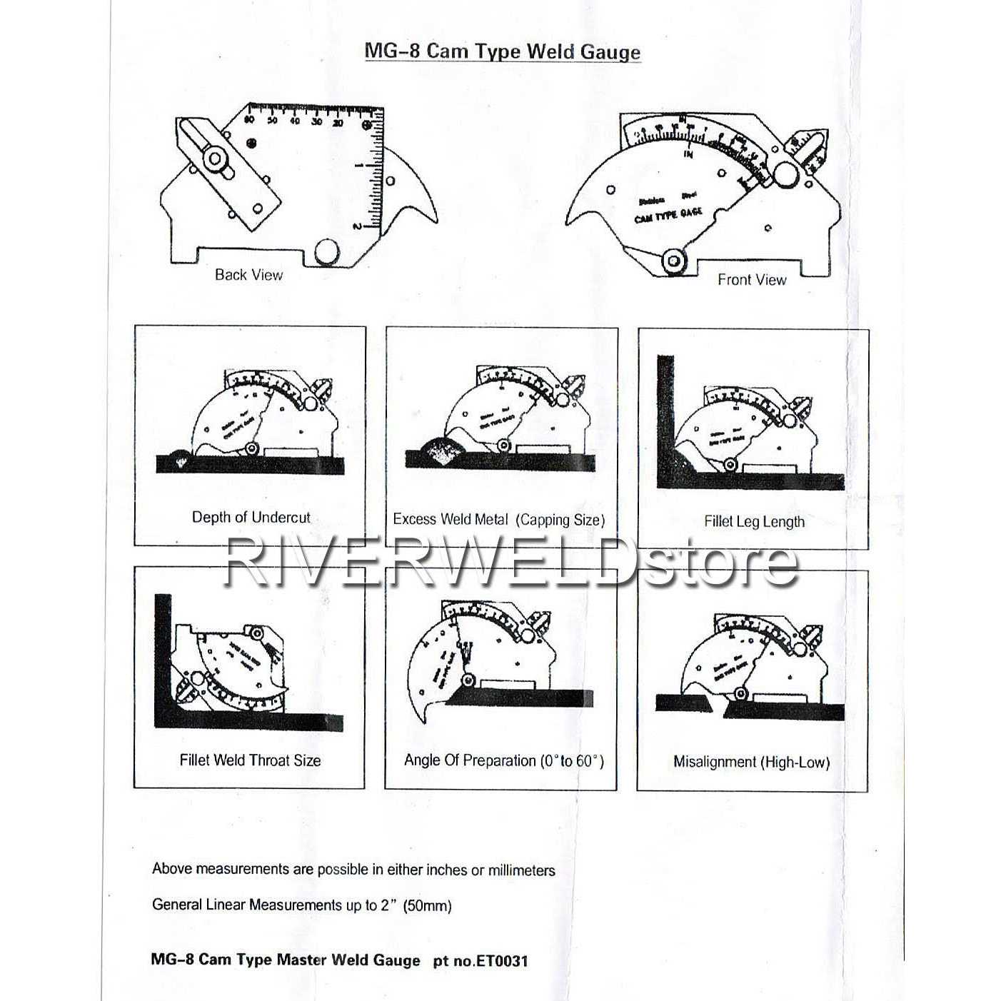 Riverweld Bridge Cam Gage Test Ulnar Welding Inspection Gauge - Image 3