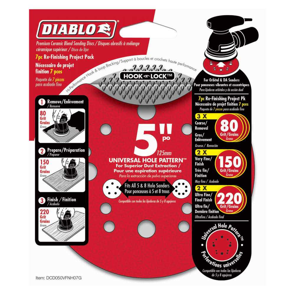 Diablo DCD050VFNH07G 5 in. Refinishing Sanding Disc with Hook & Lock - Image 3