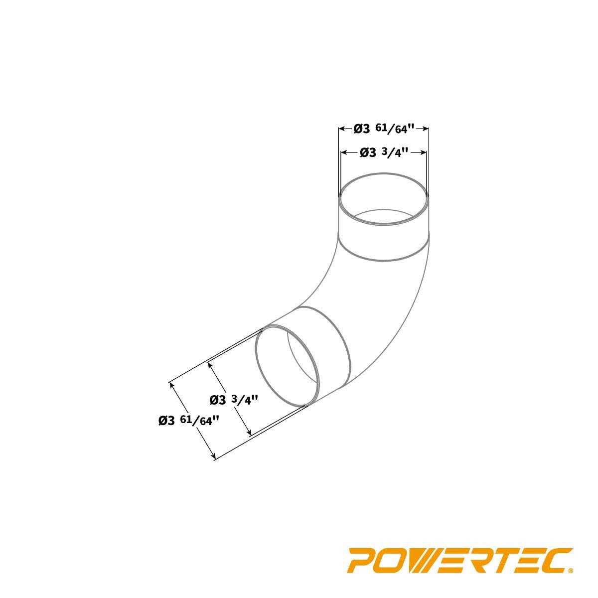 Powertec 70105 4-Inch Elbow Dust Hose Connector - Image 5