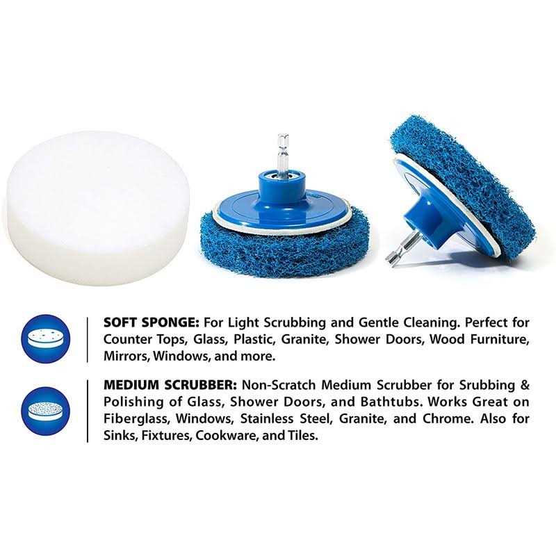 RevoClean 4 Piece Scrub Brush Power Drill Attachments-All Purpose Time Saving Kit-Perfect for Cleaning Grout - Image 5