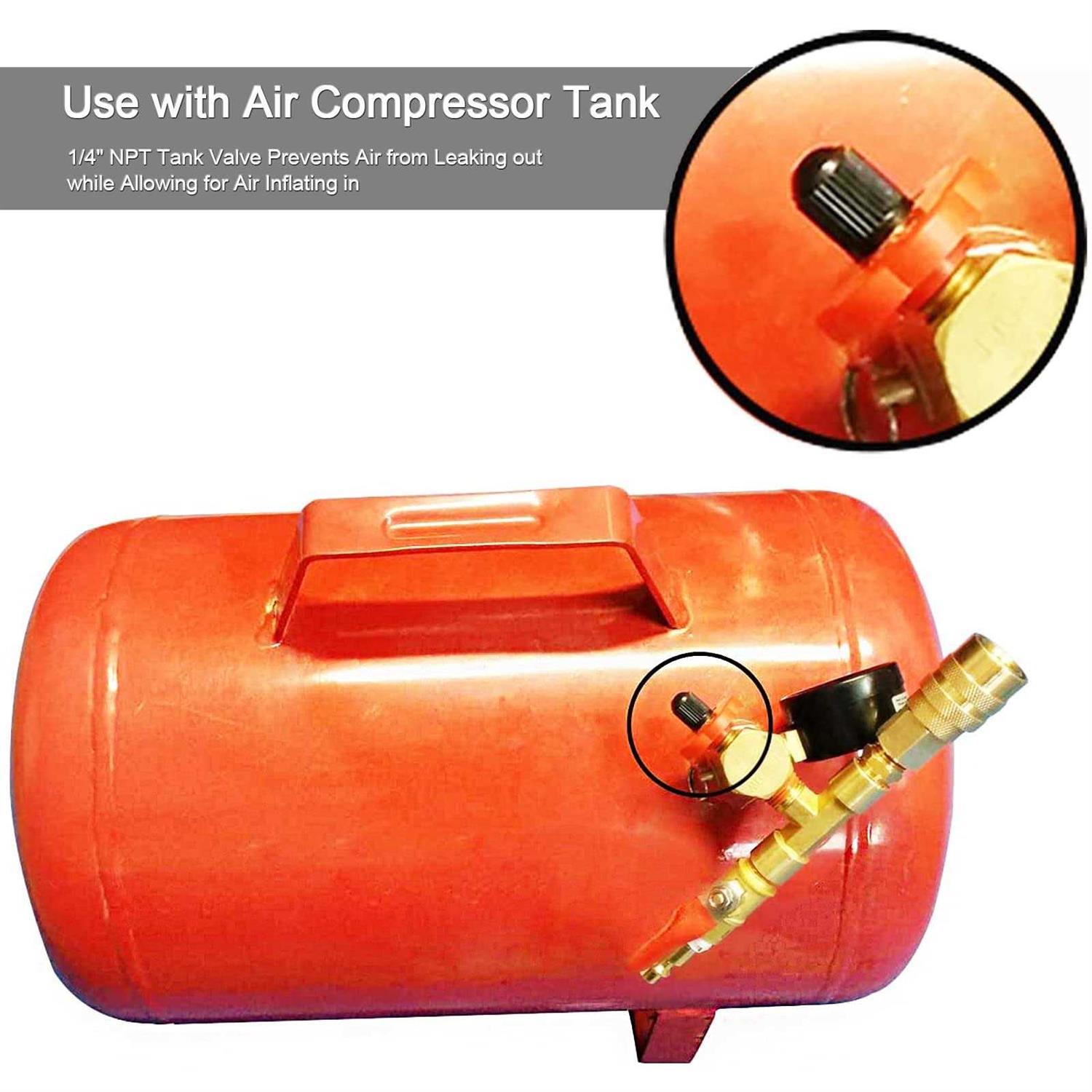 Godeson Tank Valve Anti-Corrosion Brass Schrader Valve NPT,Using with Air Compressor Tanks - Image 2