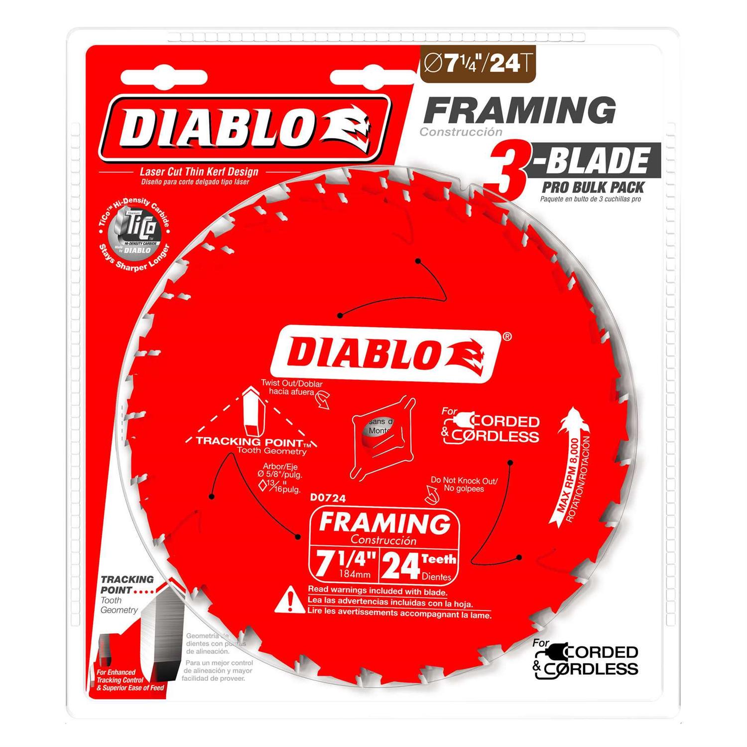 Diablo 5-3/8-in. 24-Tooth Framing Trim Saw Blade D0524X - Image 5