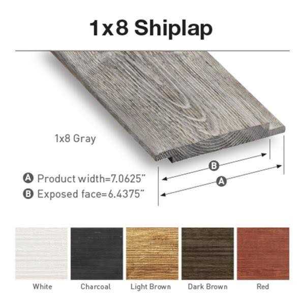 UFP-Edge 1 in. x 8 in. x 6 ft. Barn Wood Pine Shiplap Board - Image 3