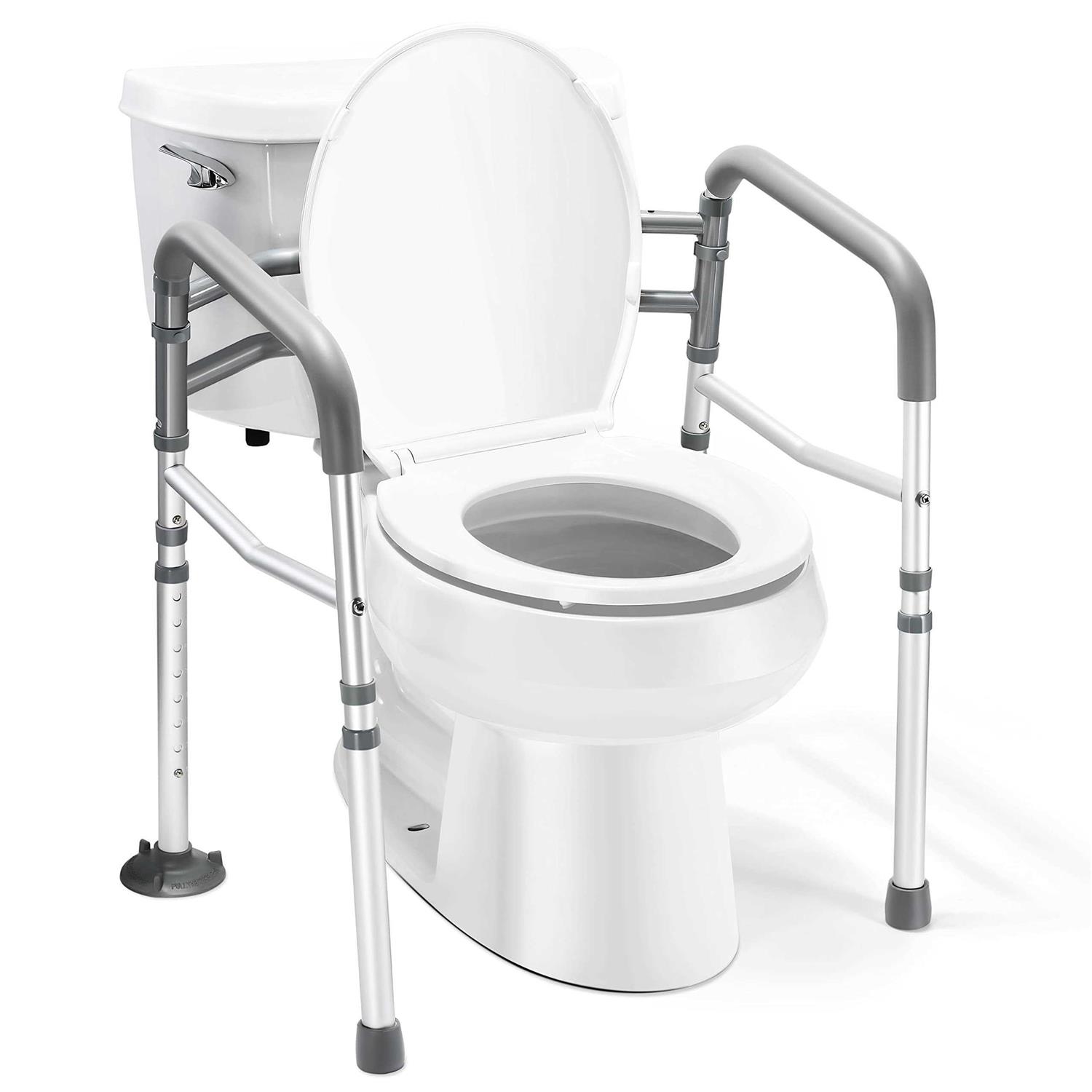 Medical king Toilet Safety Rail Adjustable Detachable Toilet Safety Frame with Handles Heavy-Duty Toilet Safety Rails Stand Alone