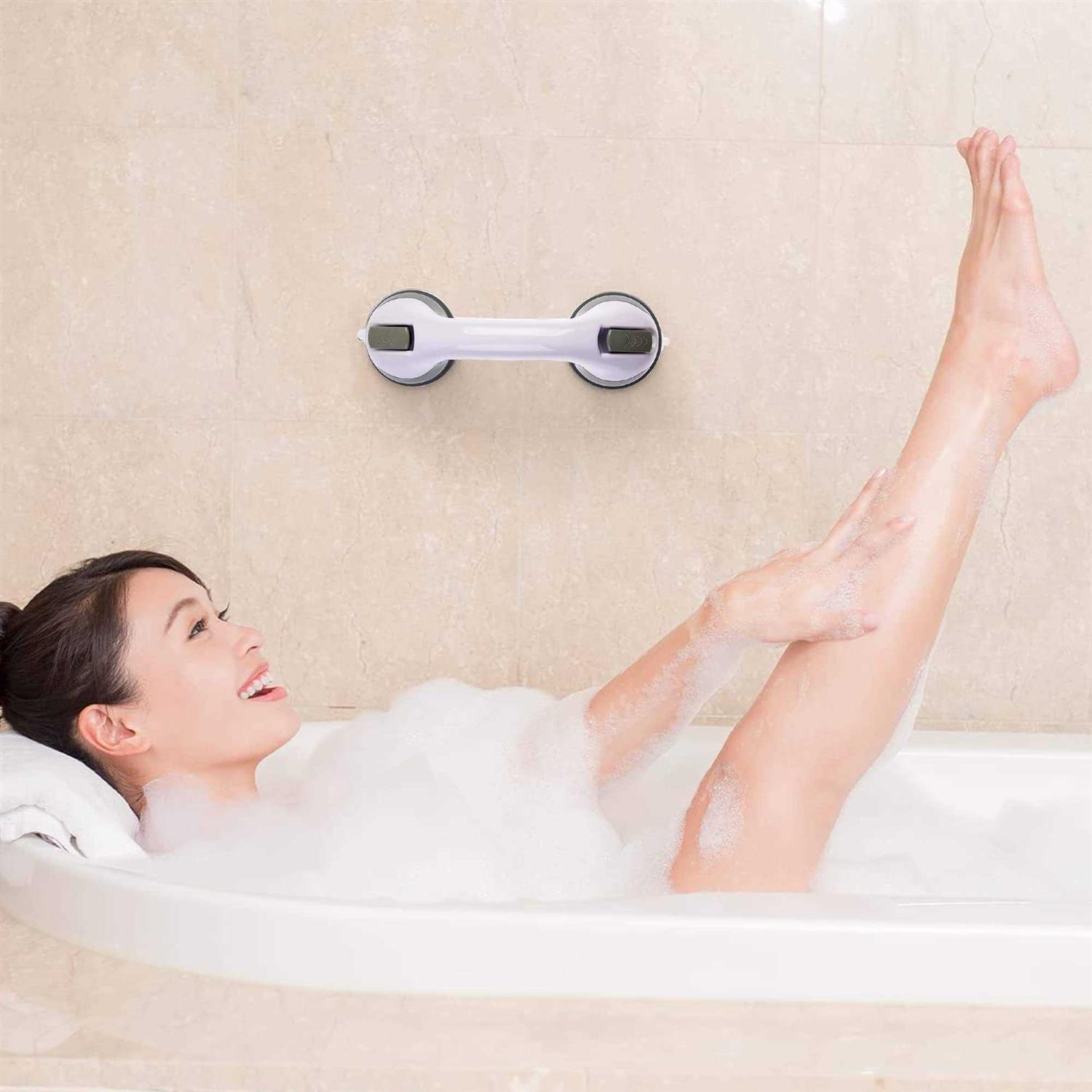 ZALIK Shower Handle 12 inch Grab Bars for Bathtubs and Showers Suction Bar Handles Handicap Elderly Seniors Safety Bathroom Bath Grip - Image 5