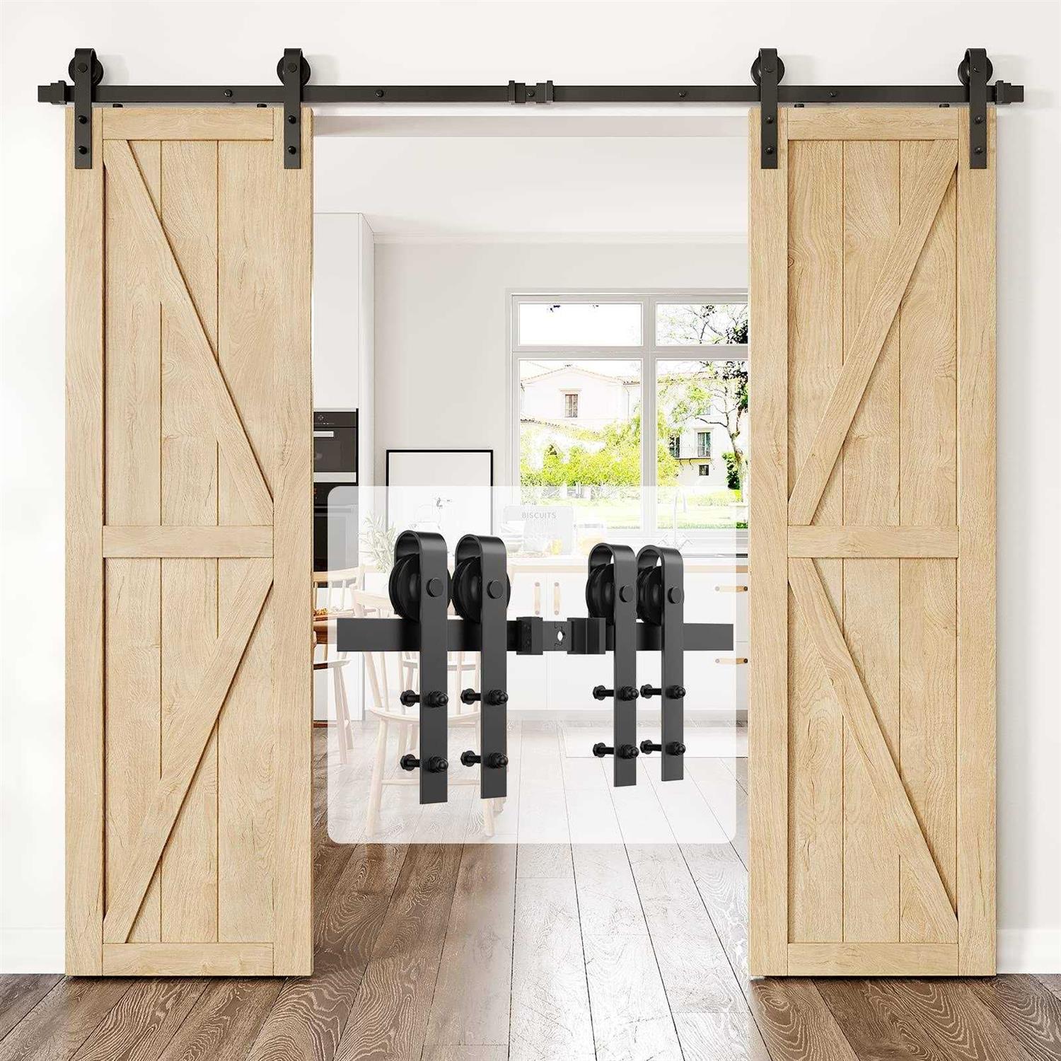 HomLxclx Homlux Heavy Duty Sturdy Sliding Barn Door Hardware Kit Single Door