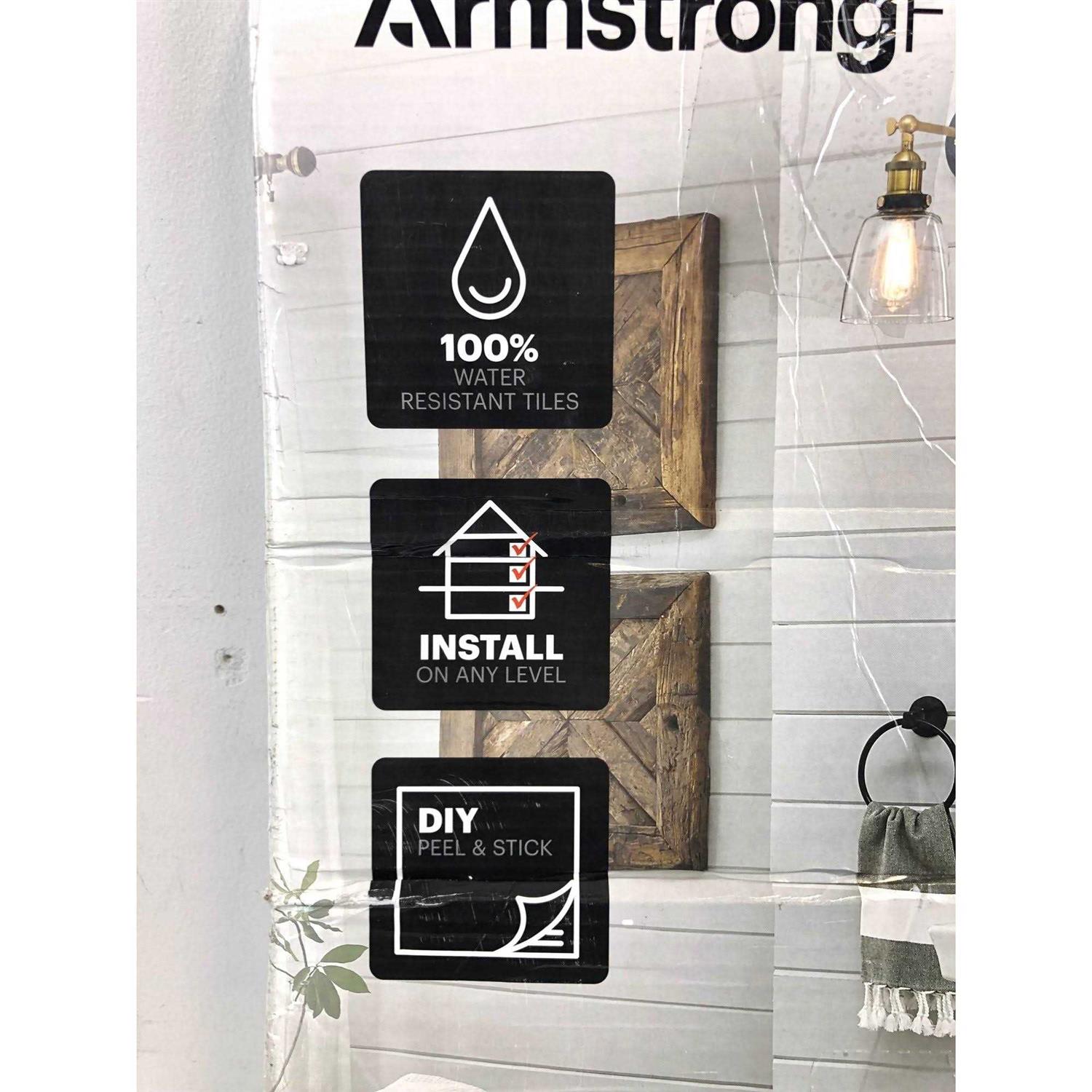 Armstrong 12x24 Gray Travertine Vinyl Peel and Stick Tile - Image 4