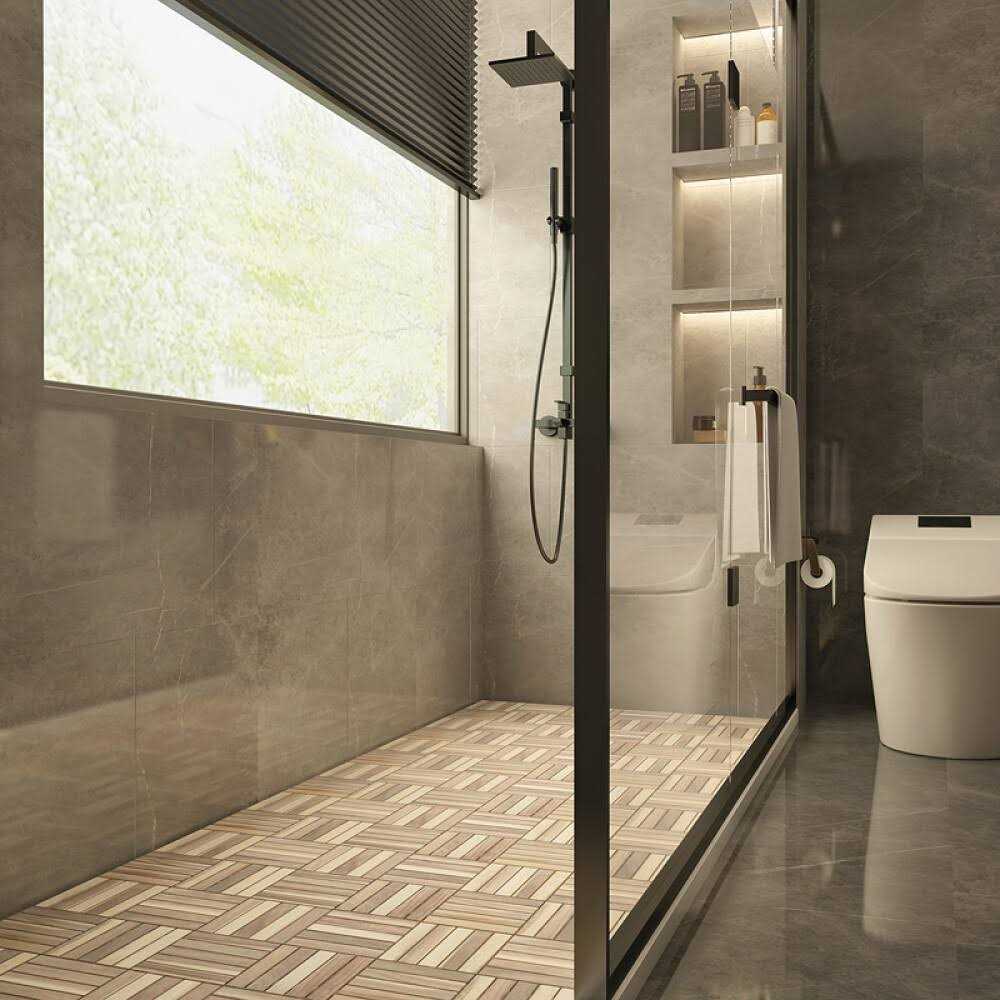 Interbuild 1 ft. x 1 ft. Interlocking Solid Hardwood Acacia Deck Tile - Image 5