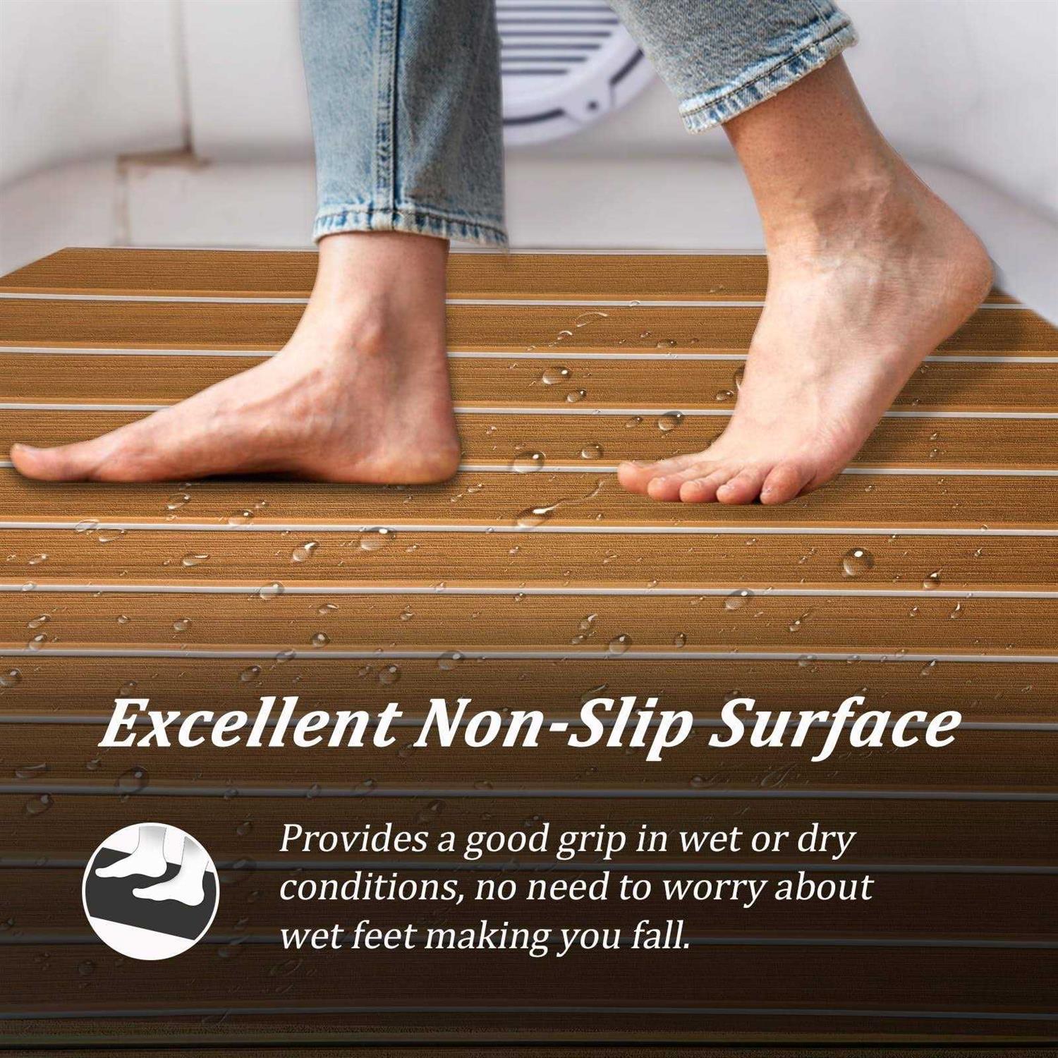 KXKZREN Self-Adhesive EVA Foam Decking Sheet Pad Anti-Skid Faux Teak Synthetic Yacht Marine Boat Flooring Mat Accessories - Image 5