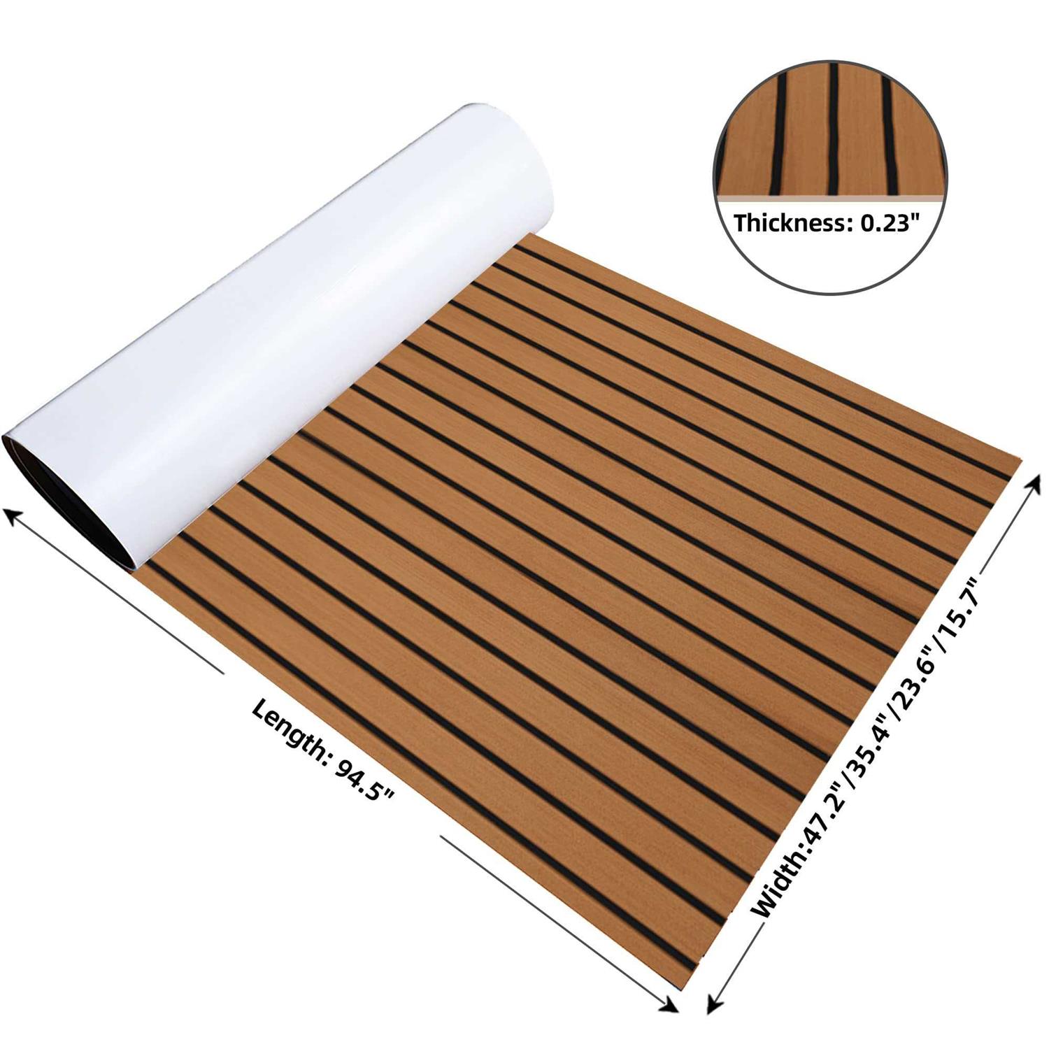 FOCEAN Boat Flooring EVA Foam Boat Decking Faux Teak Marine Flooring Boat Mat Boat Carpet Sheet for Motorboat RV Yacht Kayak Surfboard - Image 5