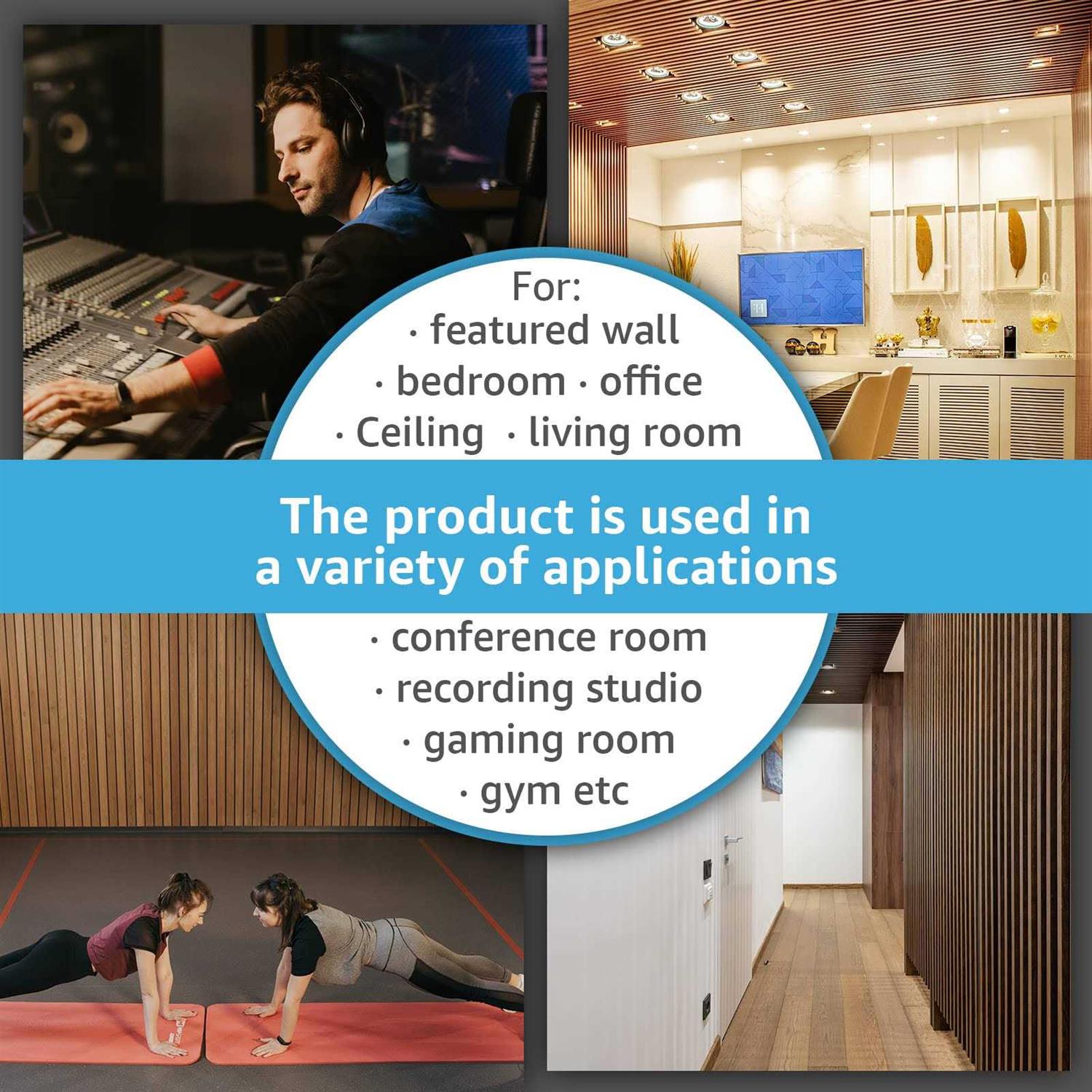 Art3d 2 Wood Slat Acoustic Panels for Wall and Ceiling - Image 5