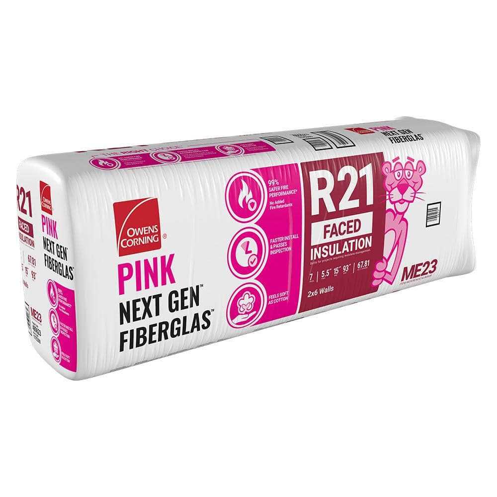 Owens Corning R-21 Faced Fiberglass Insulation Batt 15 in. x 93