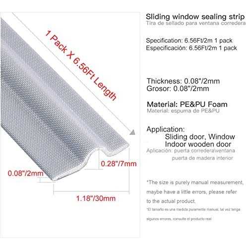 Mopms Draft Stopper Sweep Door Weatherproofing Stripping Window Seal Strip Self-adhisive Soundproof Seal Strip Cuttable Window Weather Stripping Lengt - Image 3