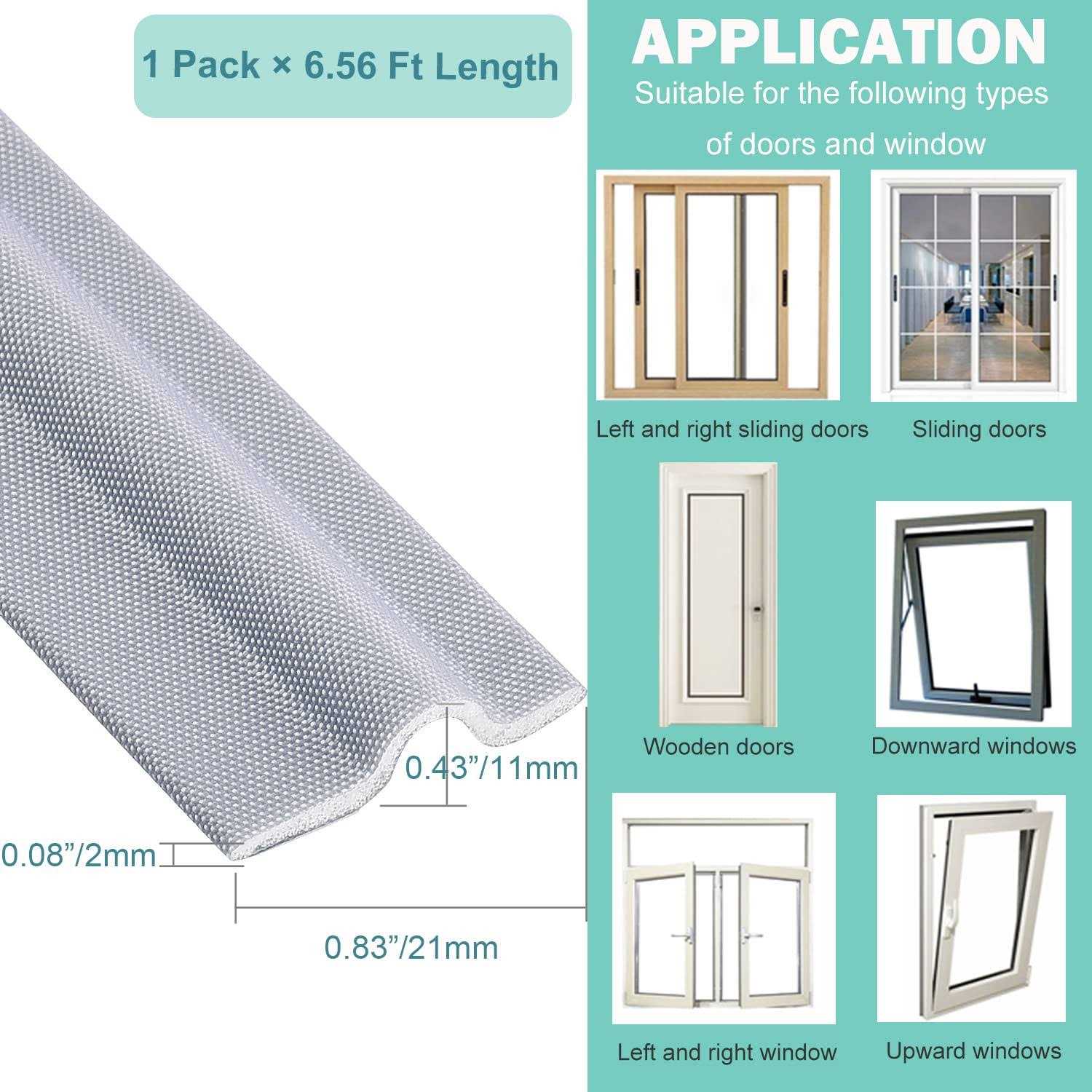 Mopms Draft Stopper Sweep Door Weatherproofing Stripping Window Seal Strip Self-adhisive Soundproof Seal Strip Cuttable Window Weather Stripping Lengt - Image 4