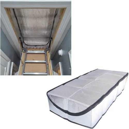 Bevel Energy Premium Energy Saving Attic Door Insulation Stairway Cover Stair Ladder Opening Attic Tent with Easy Access Zipper 25 x 54 x 11 - Image 3