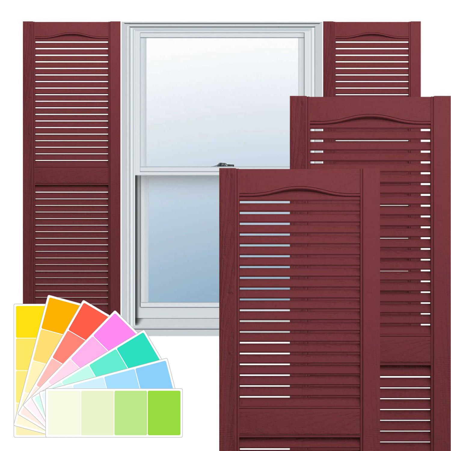 Builders Edge 14.5W in. Louvered Vinyl Shutters