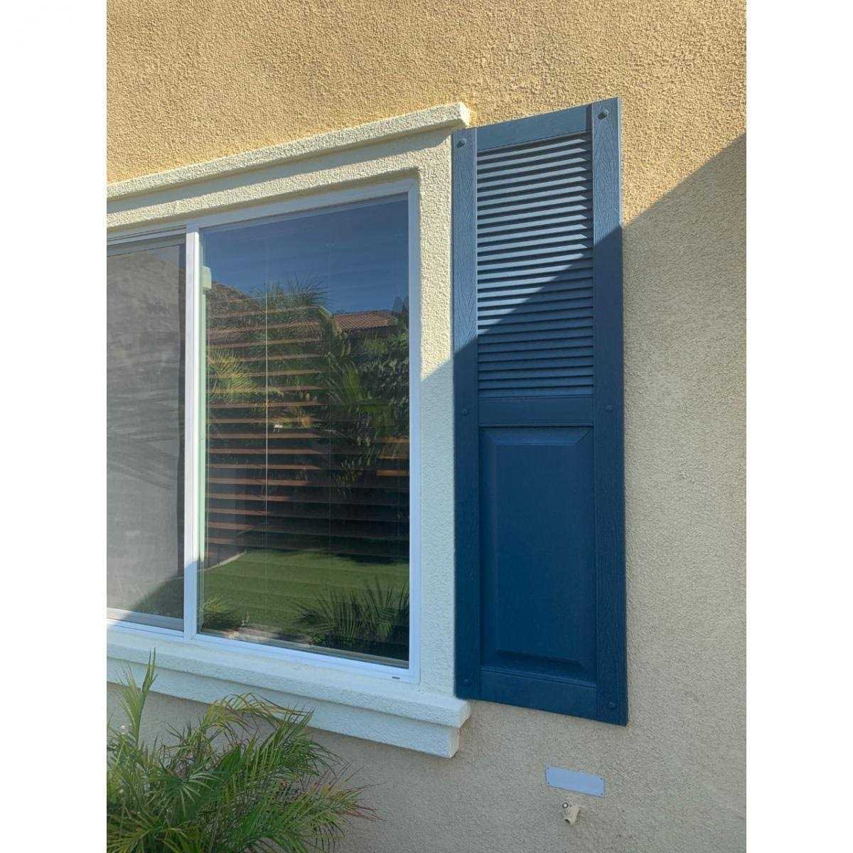 Builders Edge 14.5W in. Louvered Vinyl Shutters - Image 2