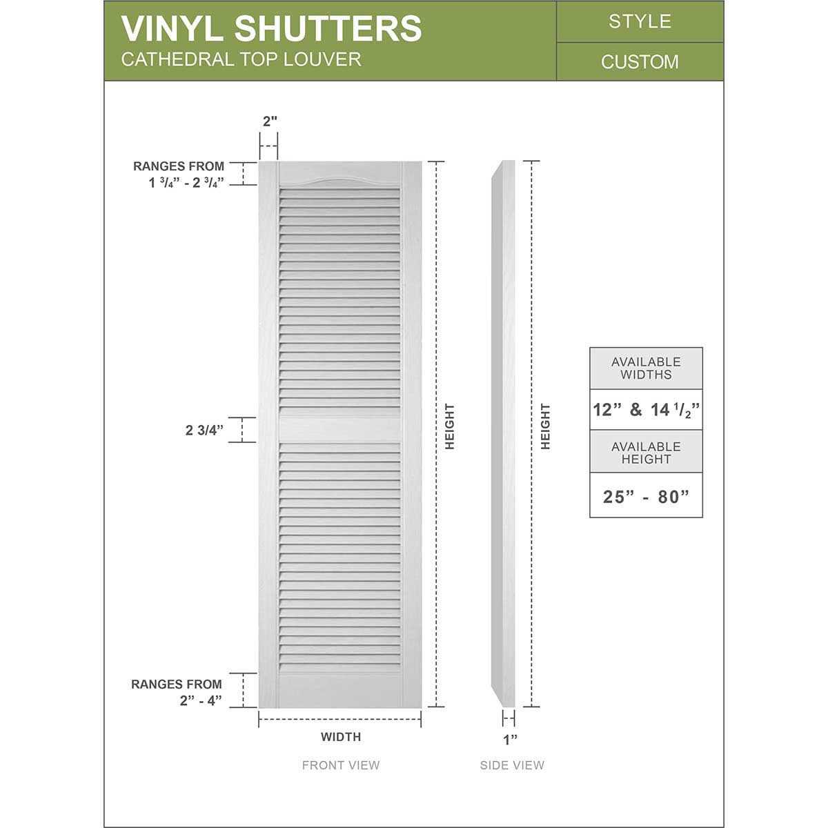 Builders Edge 14.5W in. Louvered Vinyl Shutters - Image 5