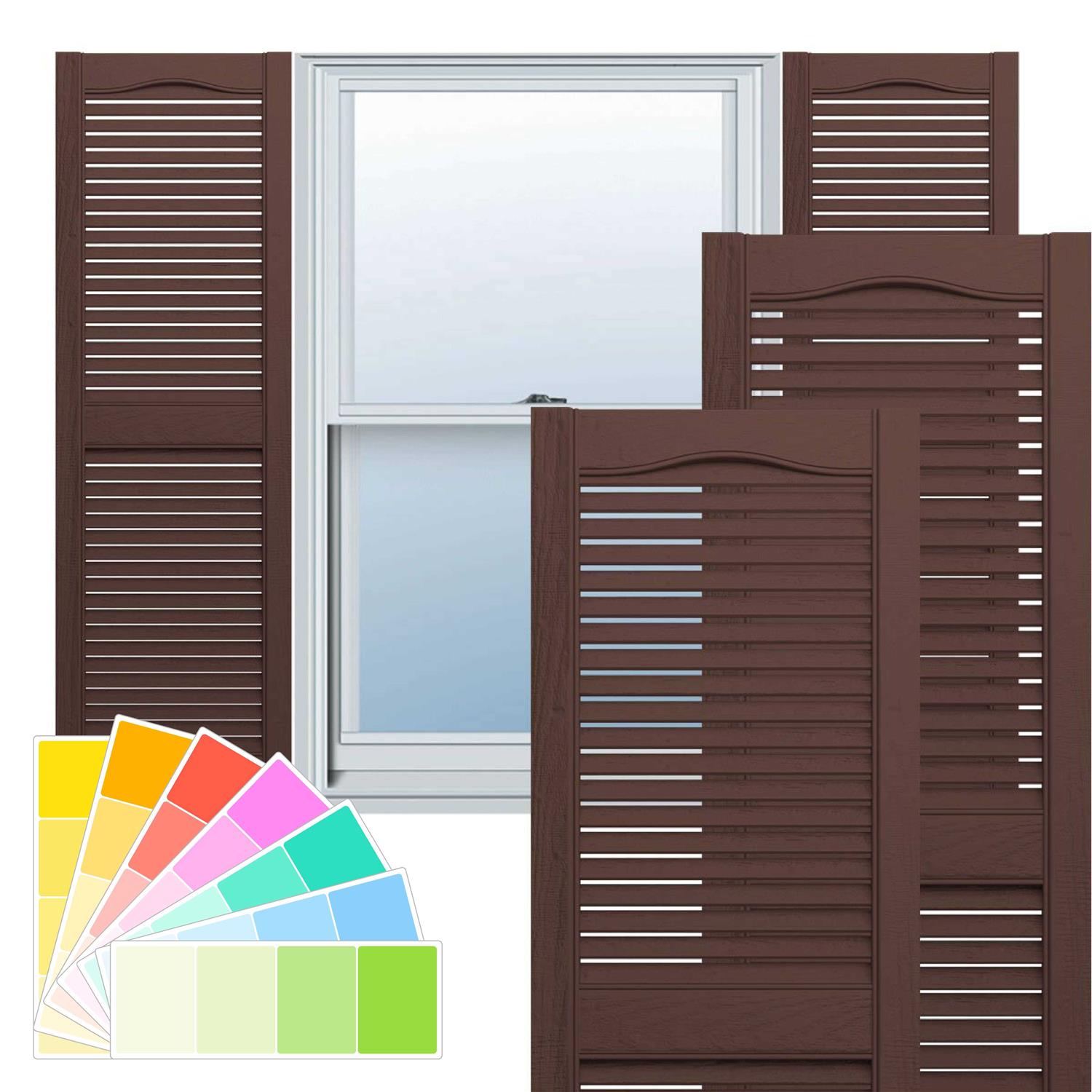 Builders Edge 14.5W in. Louvered Vinyl Shutters