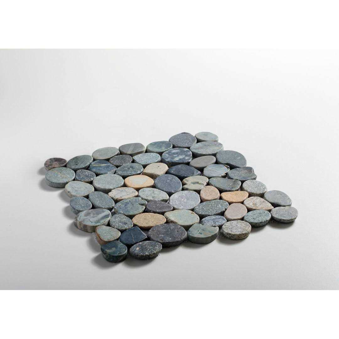 Tile Connection Sliced Pebble Tile 11-1/4 in. x 11-1/4 in. x 9.5mm Honed Pebble Mosaic Tile - Image 3