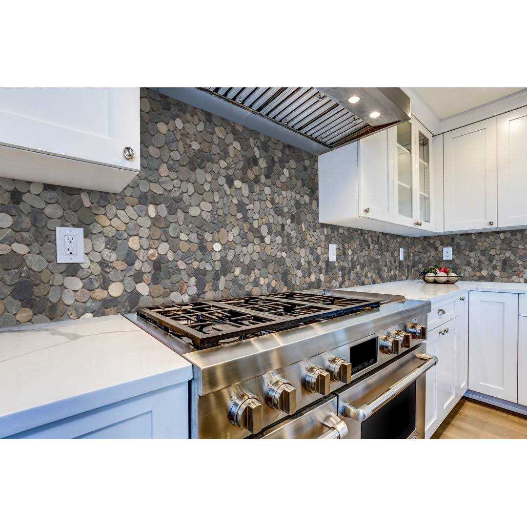 Tile Connection Sliced Pebble Tile 11-1/4 in. x 11-1/4 in. x 9.5mm Honed Pebble Mosaic Tile - Image 5