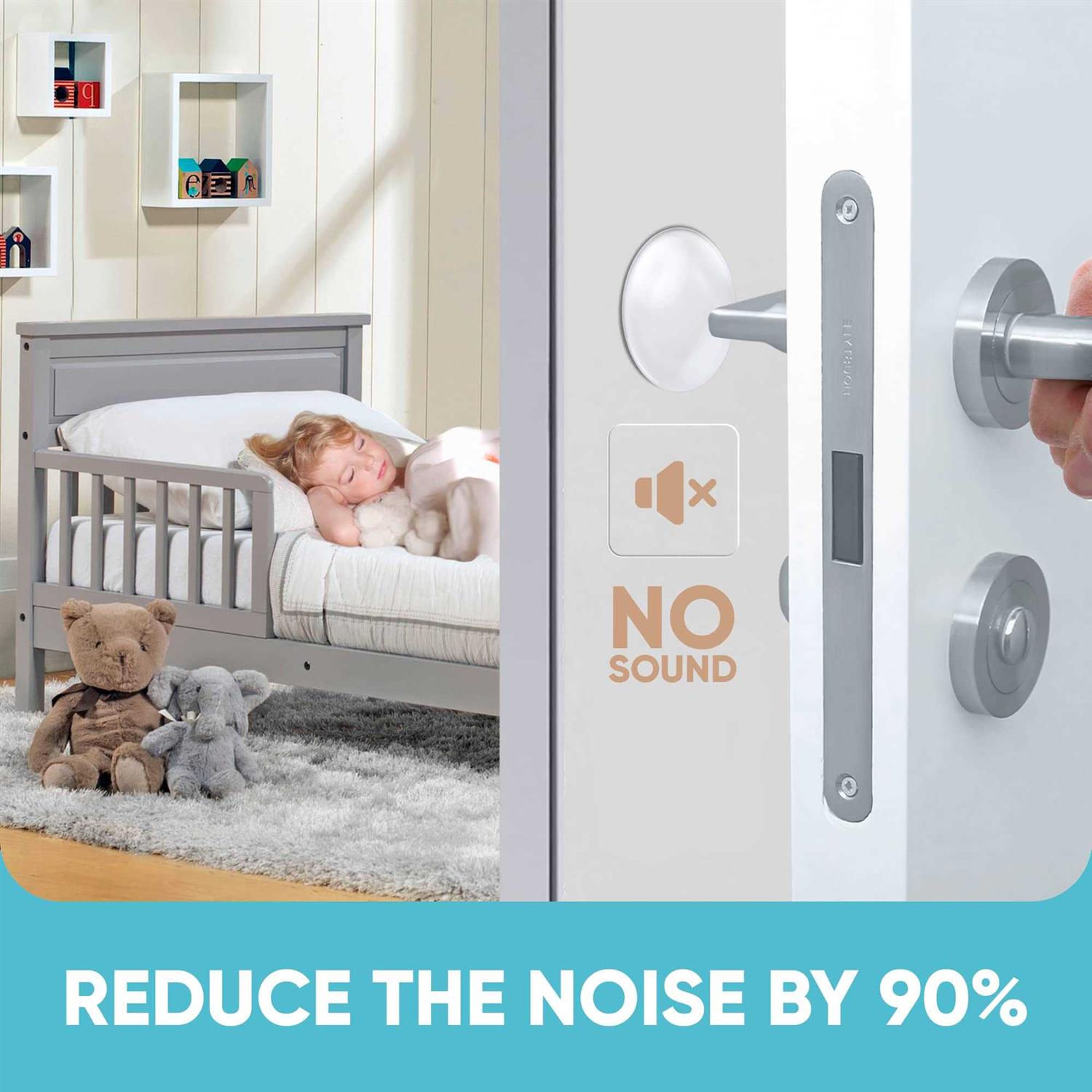 STRONGEST HOME Strongest Wall Door Handle Stopper 2 Set. 6 Pieces of Clear Rubber Door Knob - Image 5