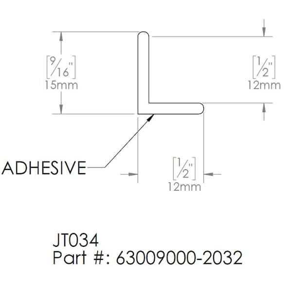 DreamLine 80 in. L Clear L-Strike with Adhesive Backing for 3/8 in. Glass Shower Door - Image 3